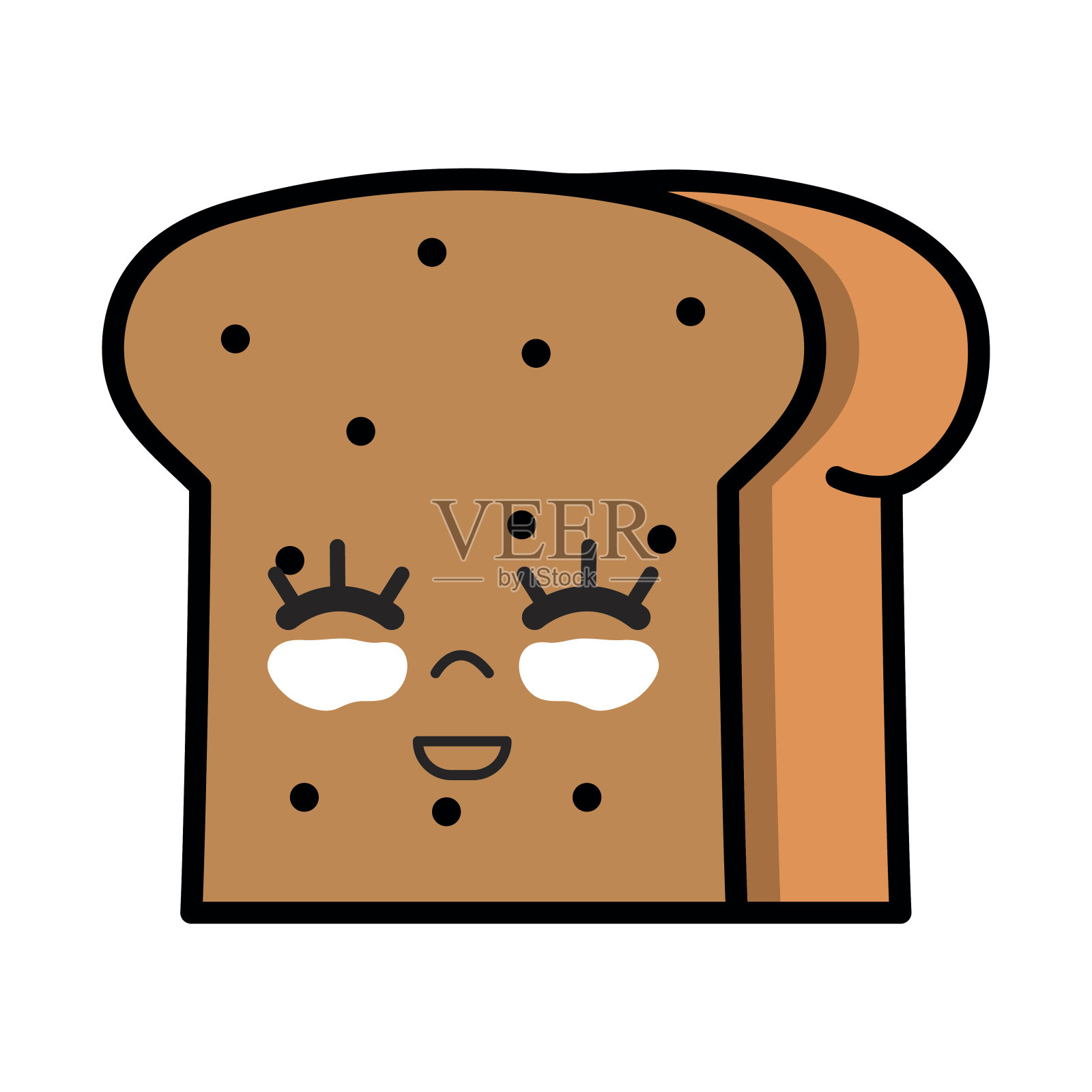 可爱可爱快乐切片面包食物设计元素图片