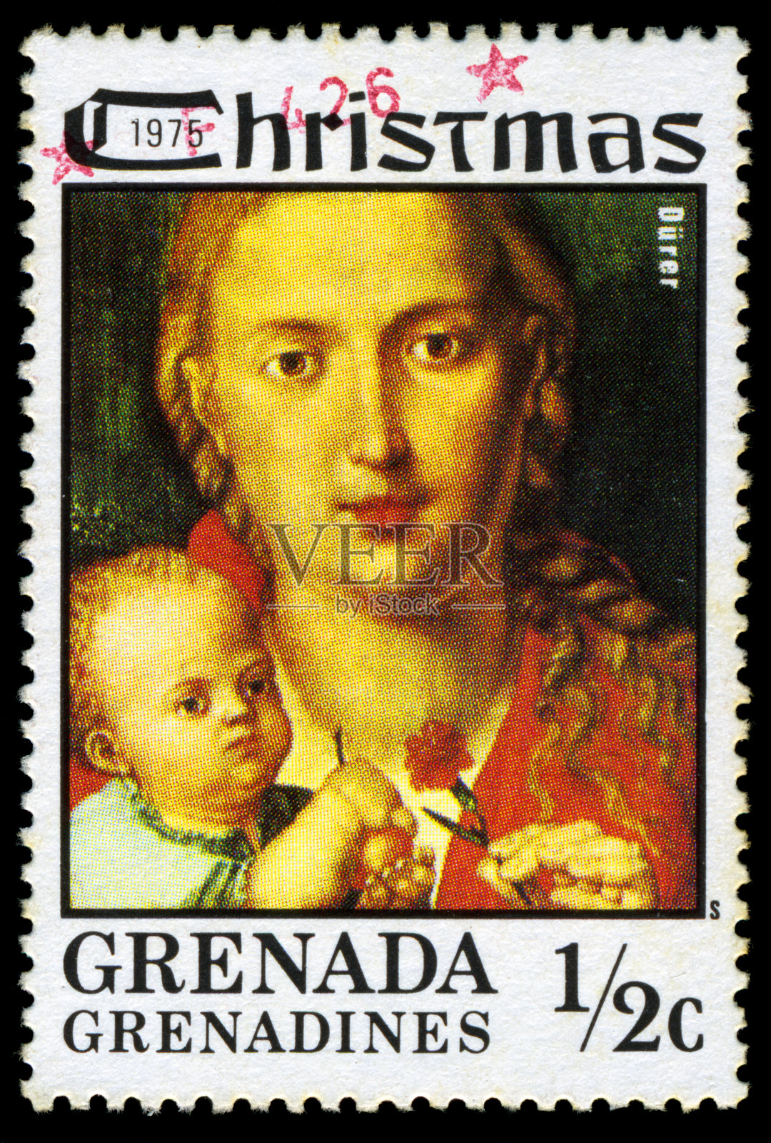 圣母玛利亚邮票，格林纳达照片摄影图片