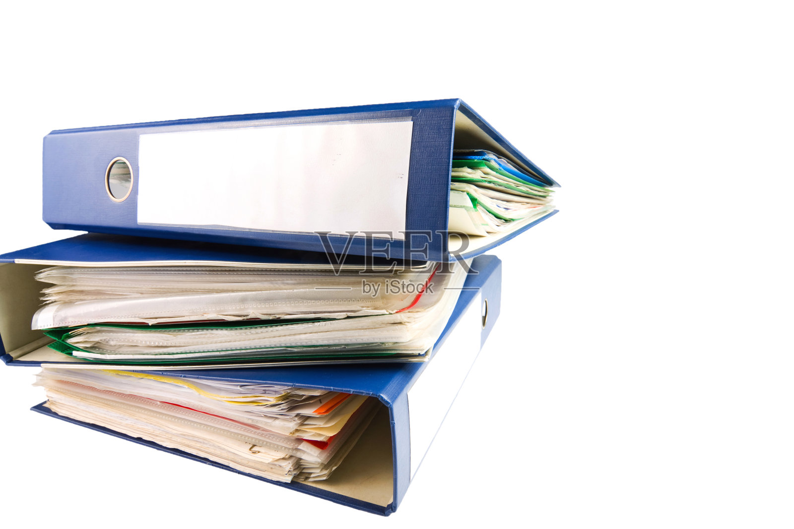 堆栈的文件夹。堆放旧文件和账单照片摄影图片