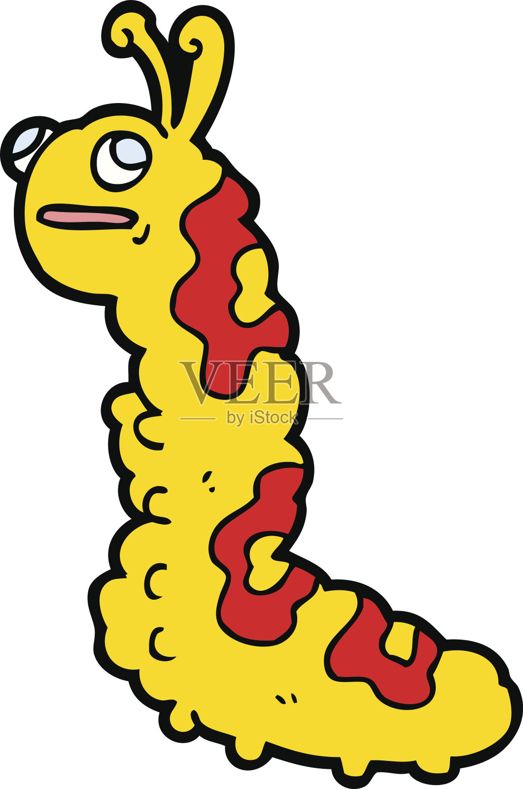 有趣的卡通卡特彼勒插画图片素材