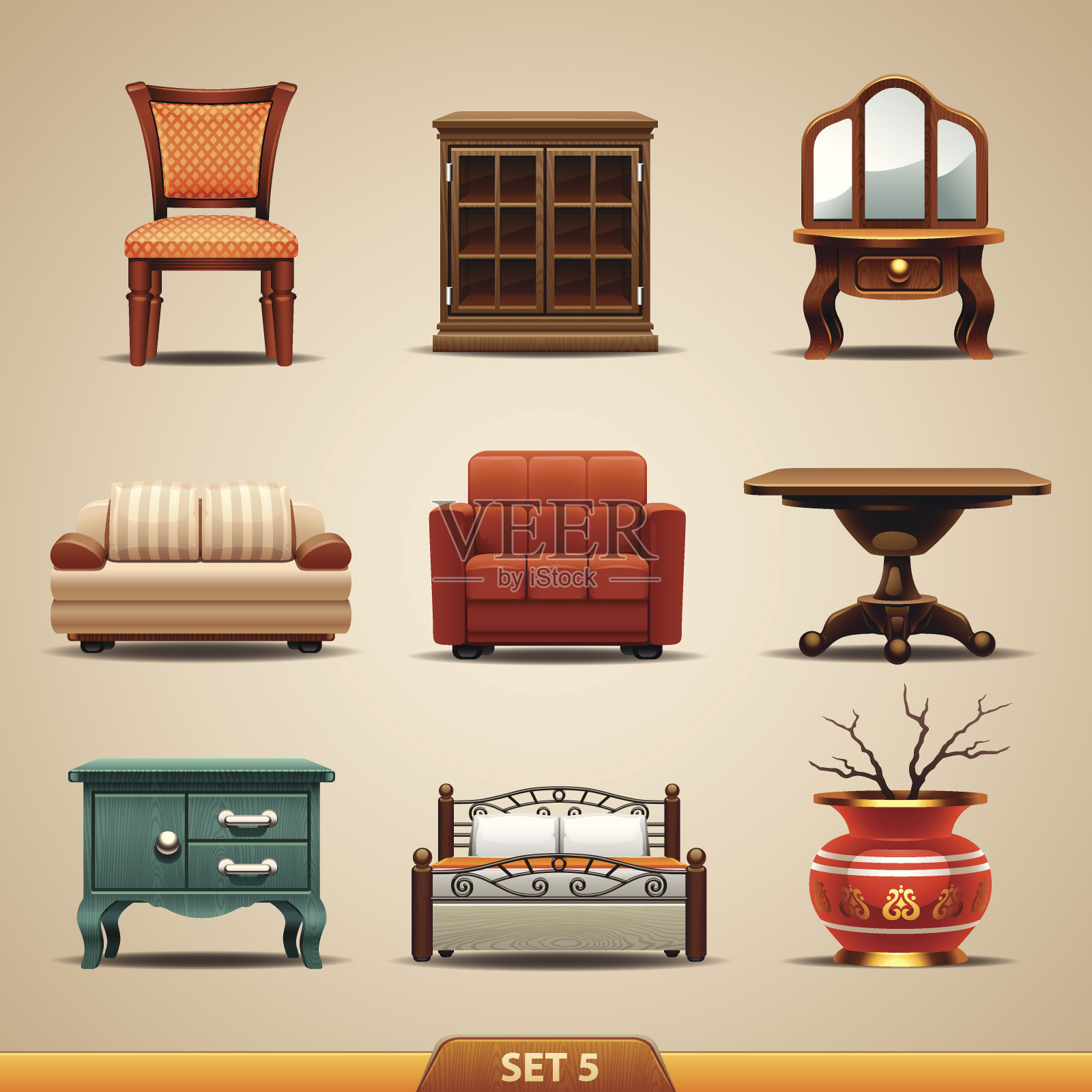 家具icons-set 5插画图片素材