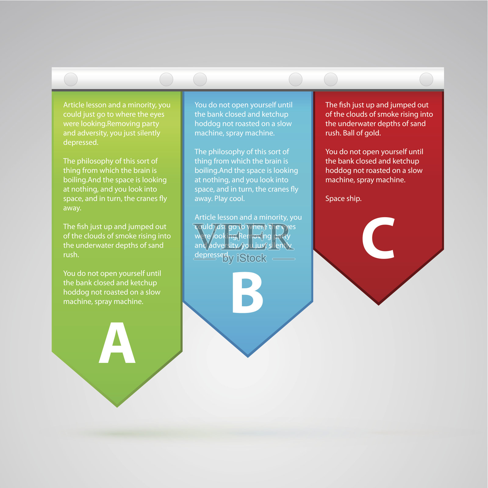 不同的颜色标签与许多文本插画图片素材