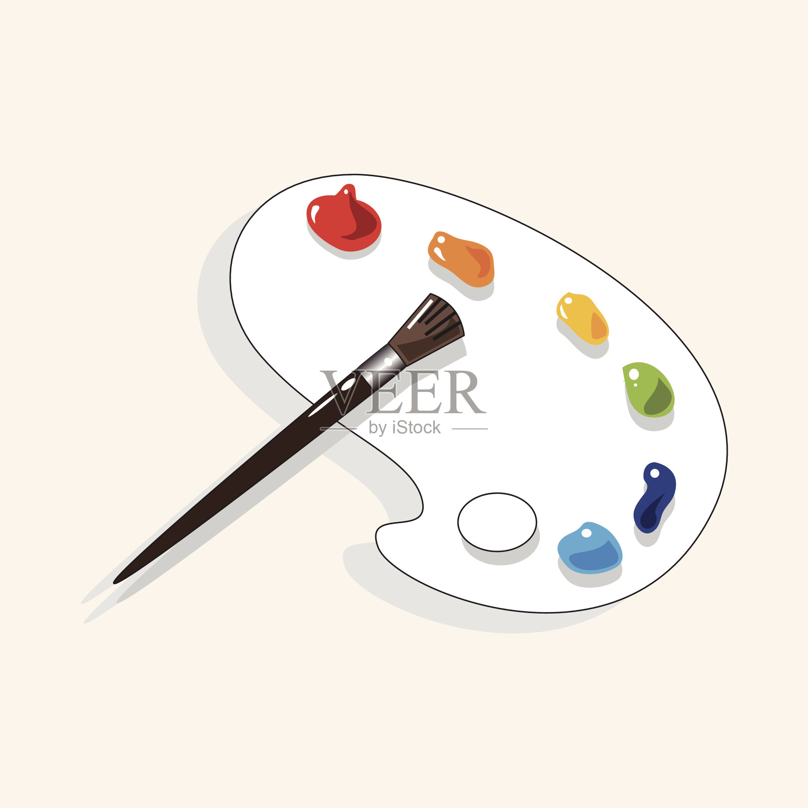 文具调色板主题元素向量，eps插画图片素材