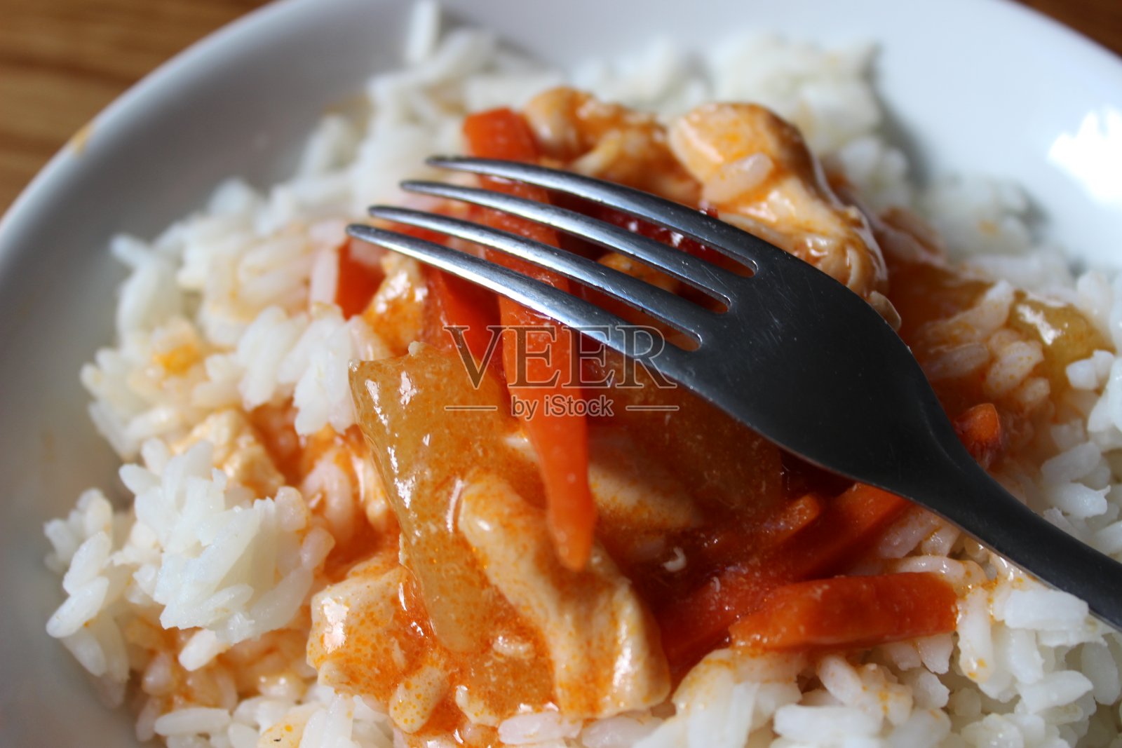 糖醋肉素酱饭照片摄影图片