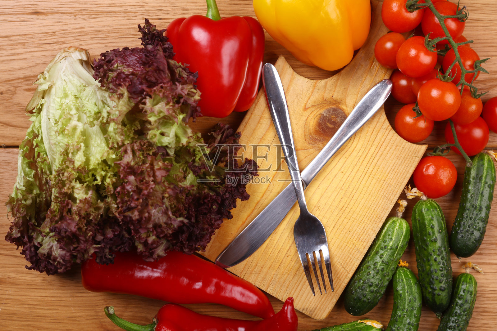 餐具和蔬菜照片摄影图片