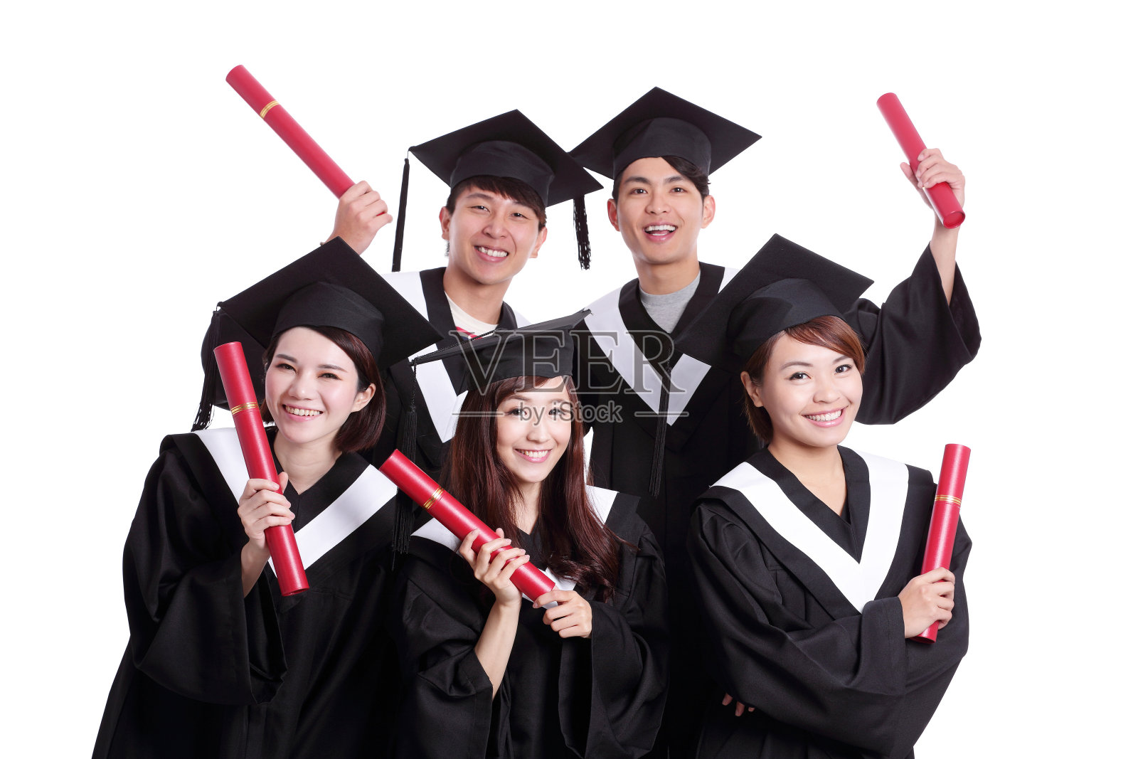 一群快乐的毕业生照片摄影图片