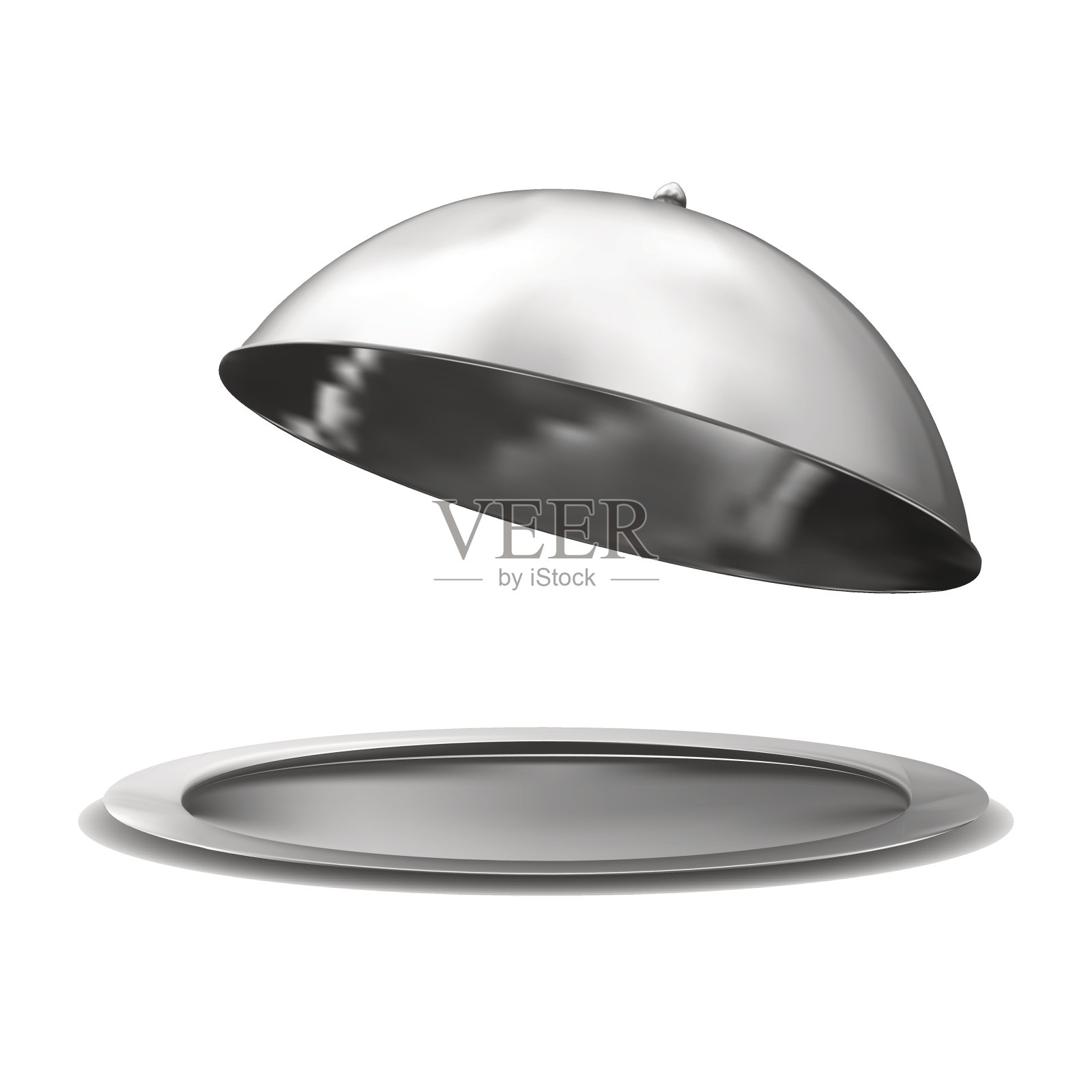 矢量银打开钟形在白色的背景设计元素图片