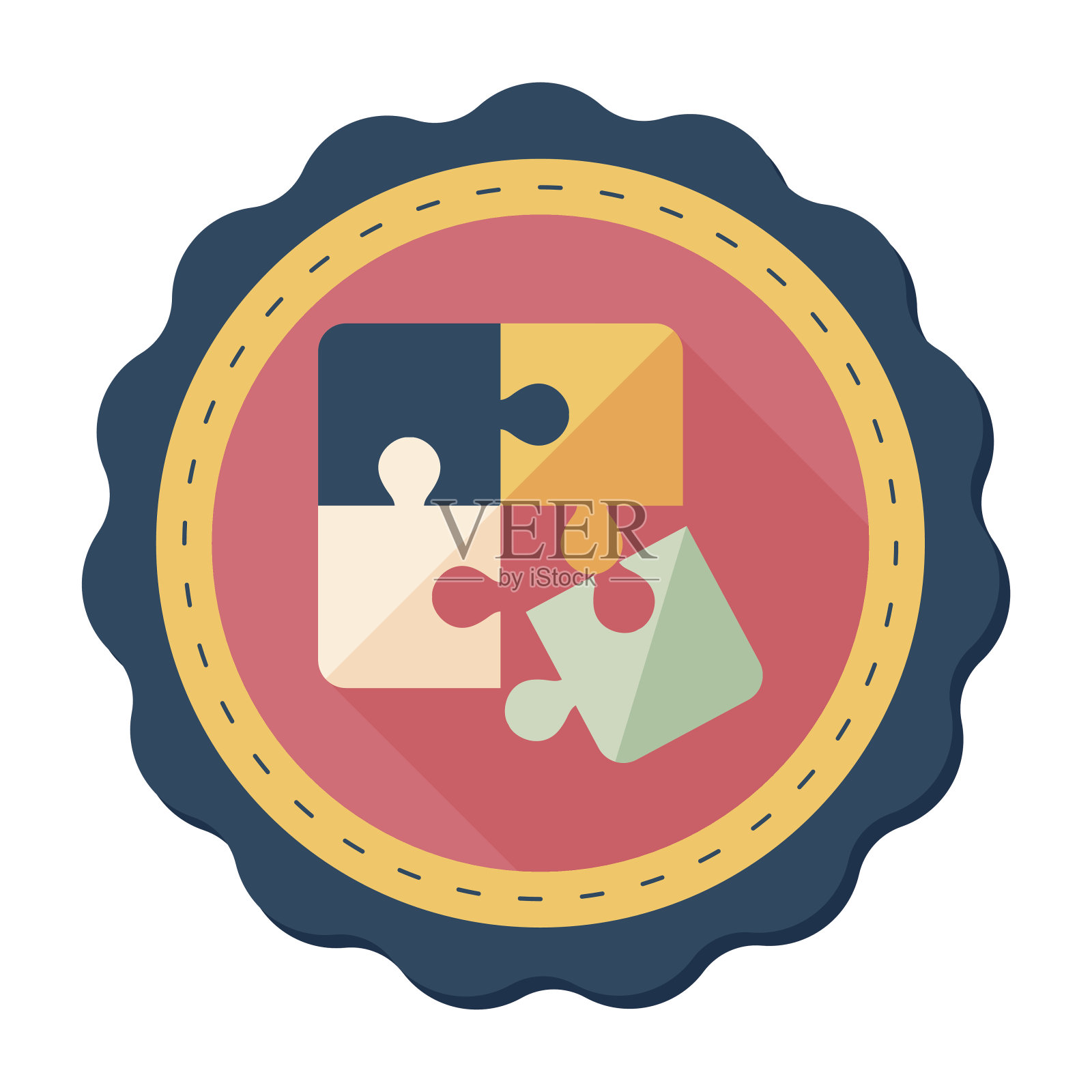 带有长阴影的益智平面图标，EPS 10图标素材