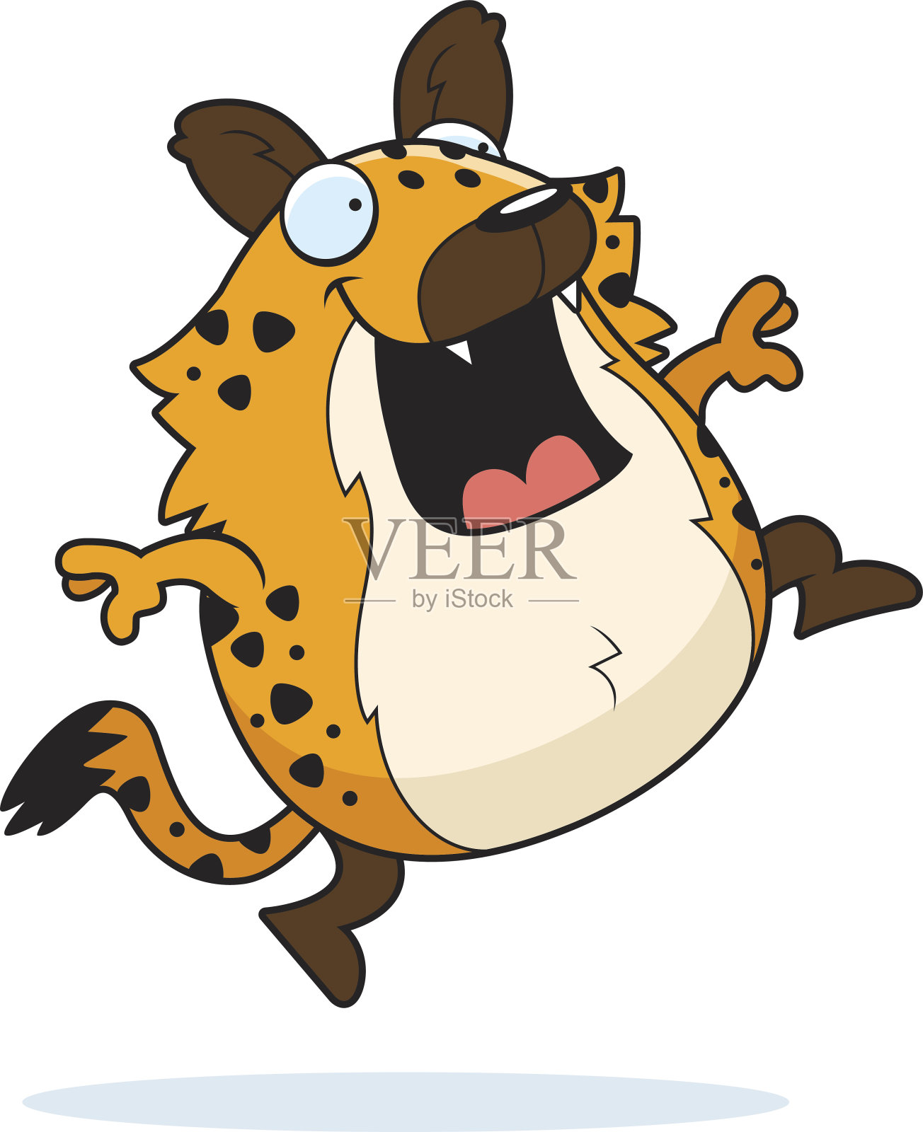 卡通鬣狗跳设计元素图片