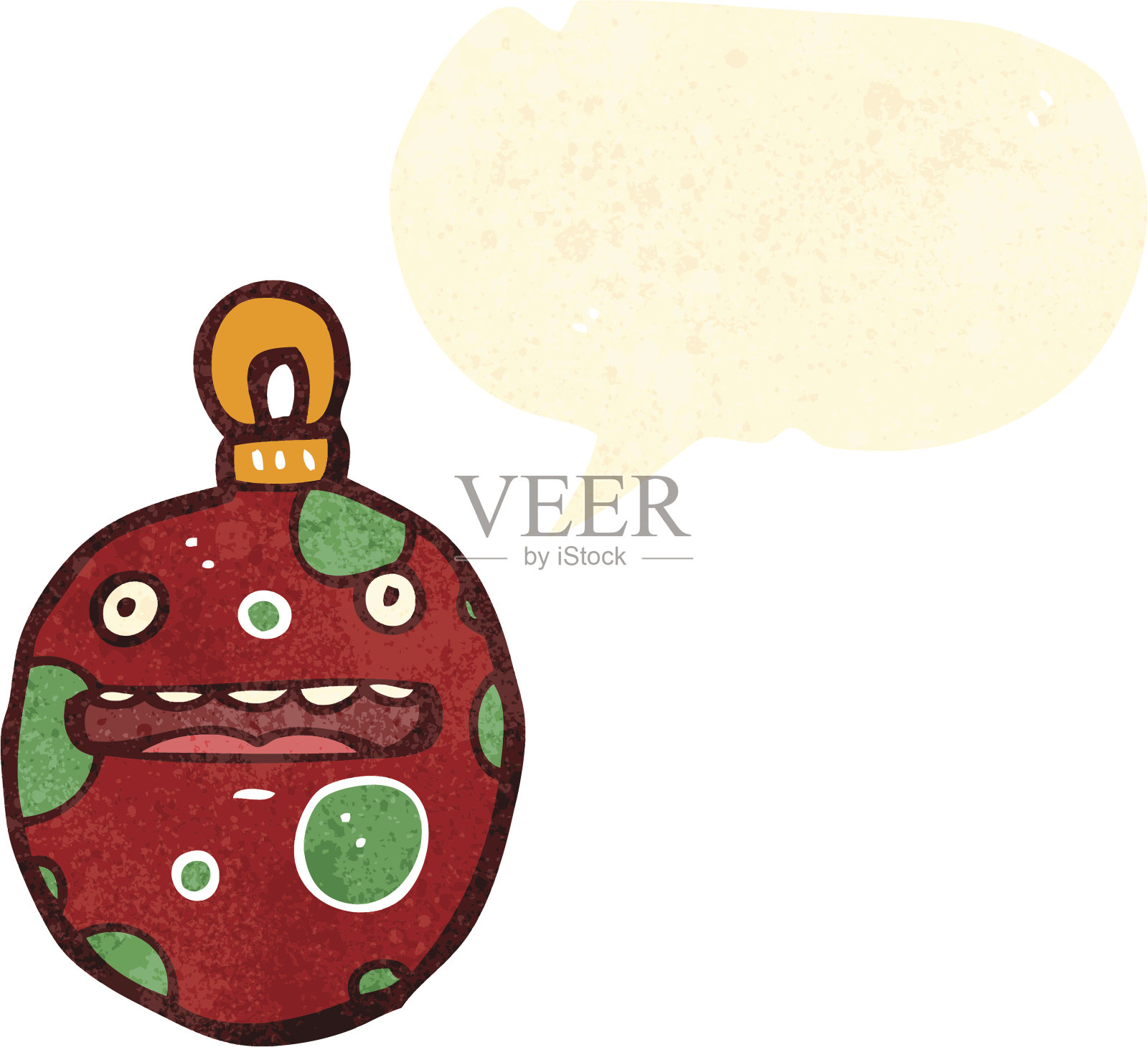 复古卡通圣诞装饰品插画图片素材