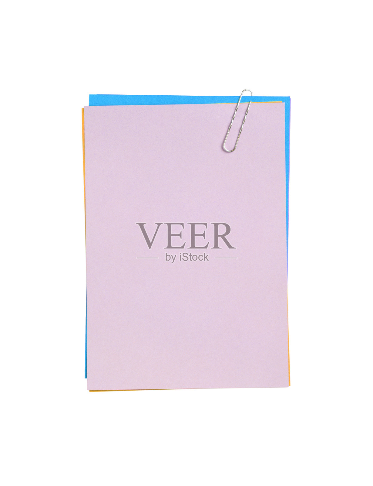 空白便条纸和回形针。孤立的照片摄影图片