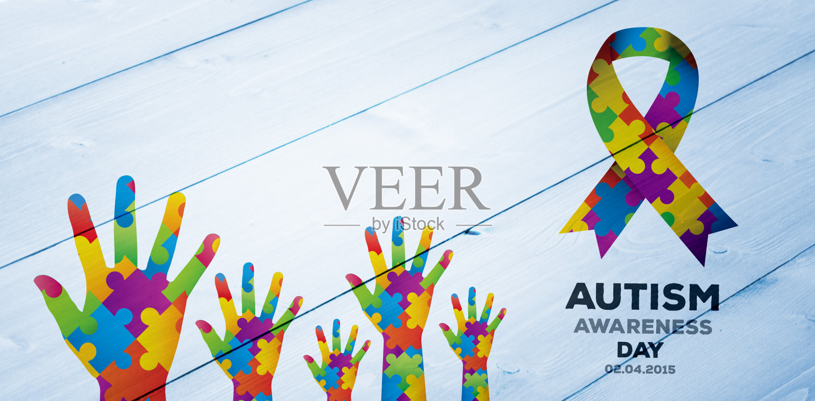 自闭症意识日的合成图像照片摄影图片