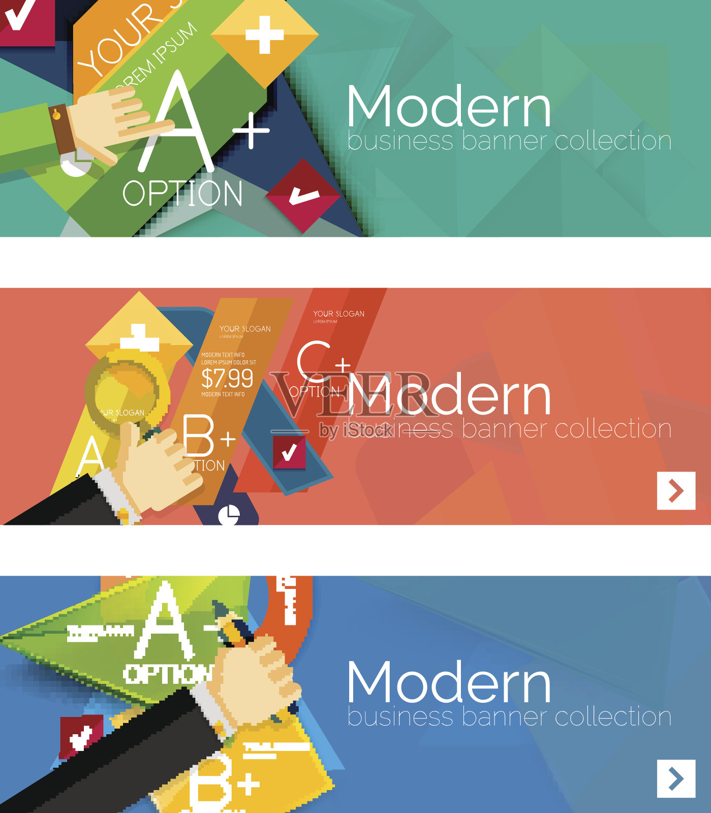 现代平面设计信息图表横幅插画图片素材