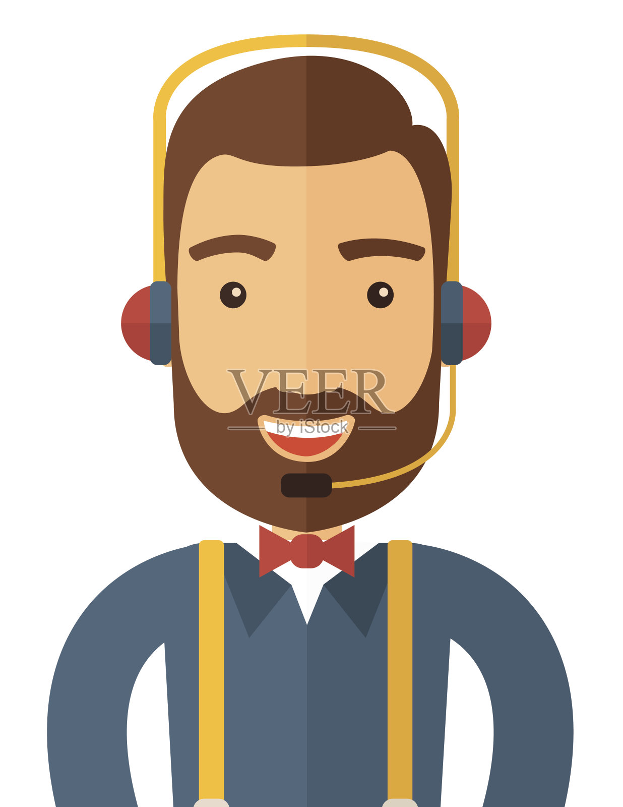 戴耳机的操作员插画图片素材