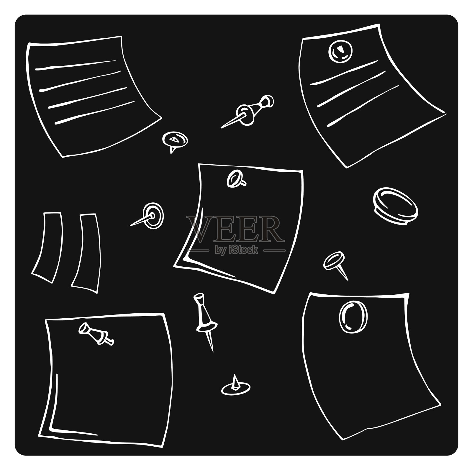 矢量插图的剪影、纽扣和传单插画图片素材