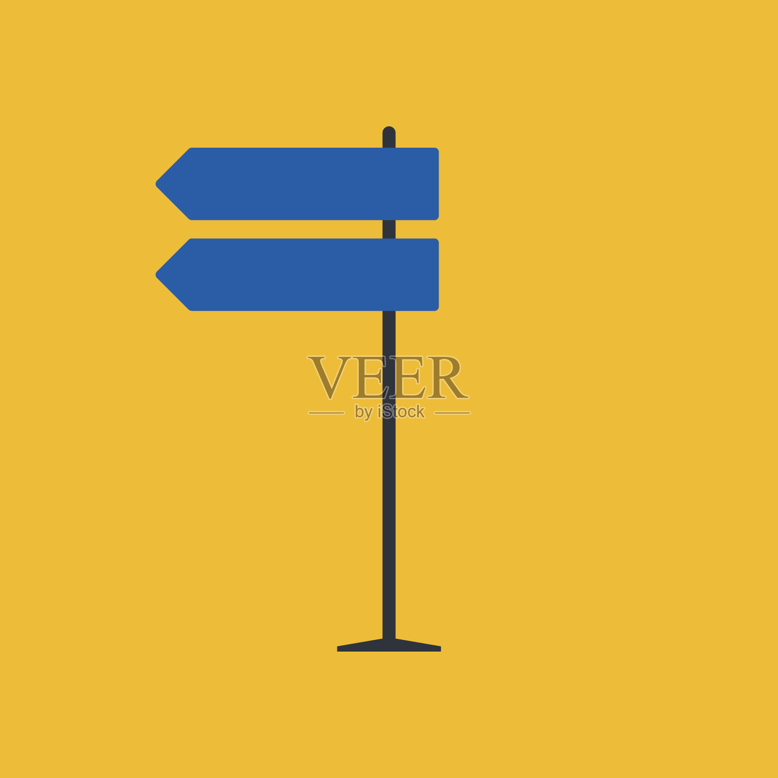 方向路标上的蓝色背景在平坦的风格设计元素图片