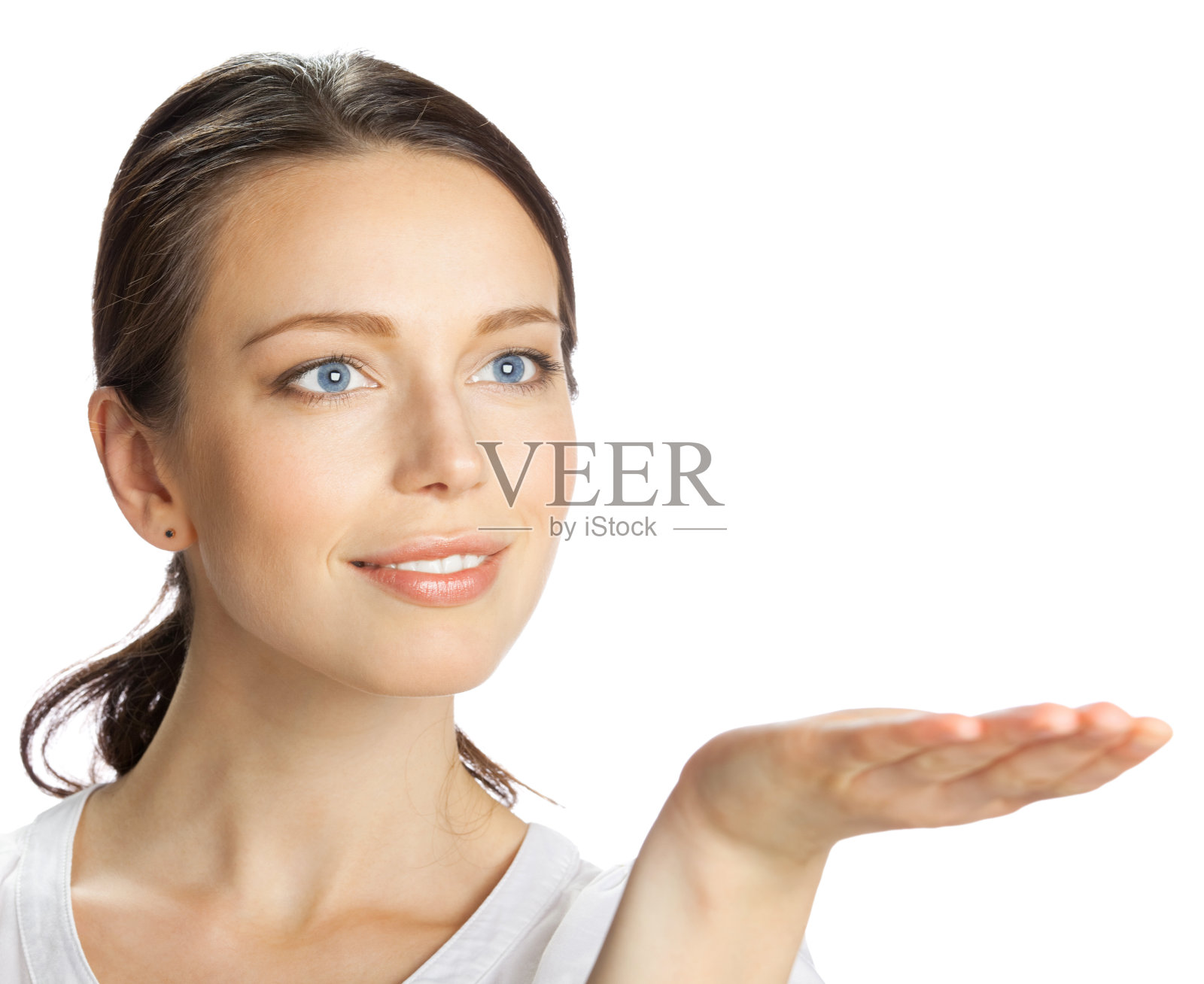 女商人展示，孤立照片摄影图片