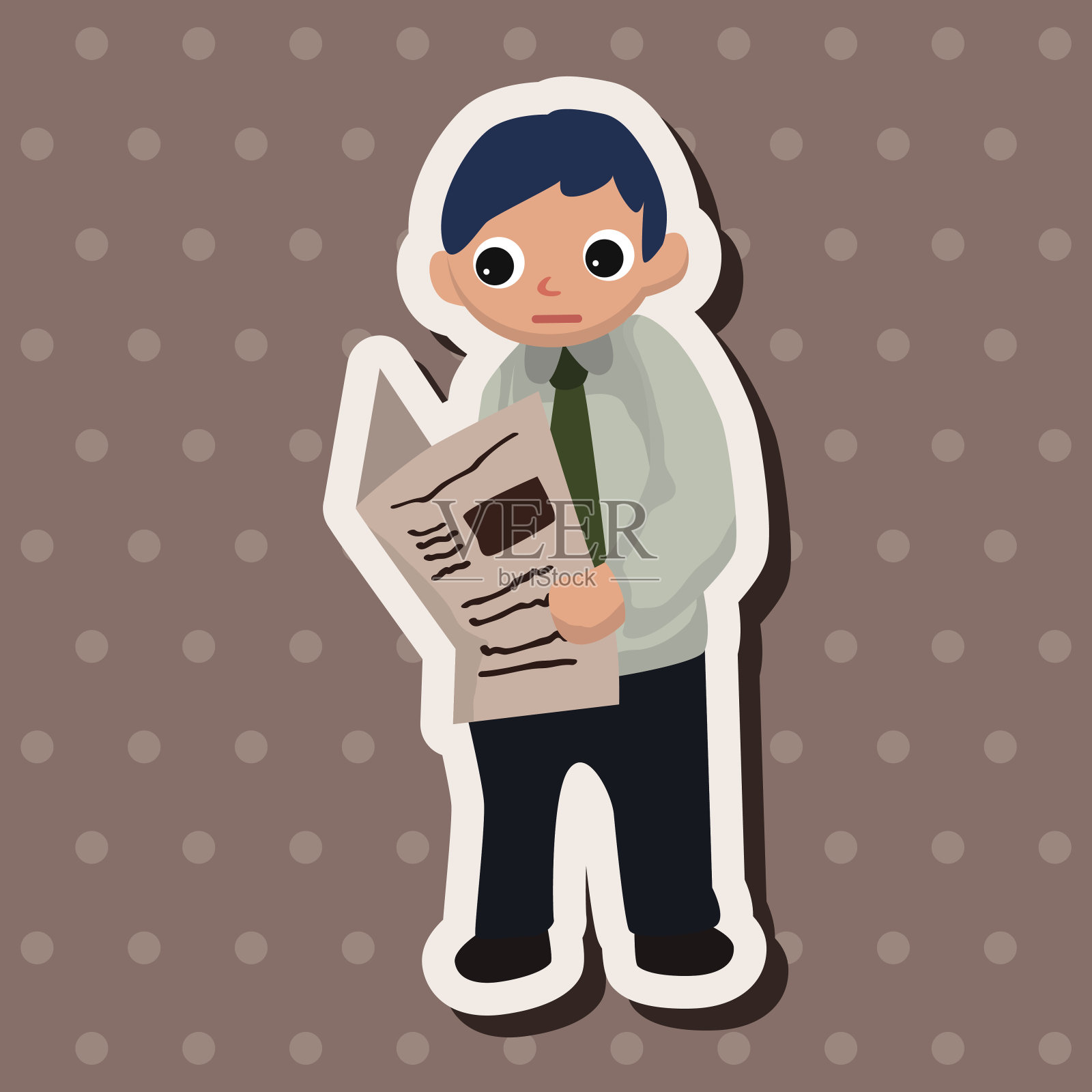 上班族主题元素插画图片素材