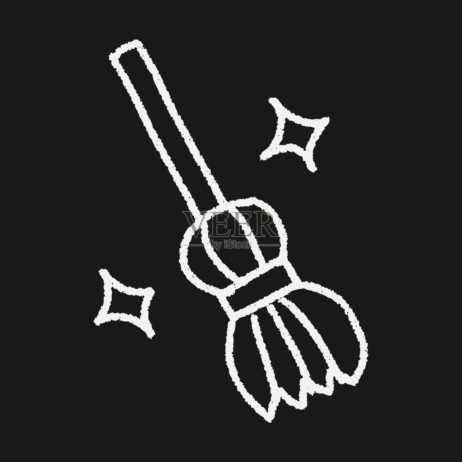 扫帚涂鸦画插画图片素材