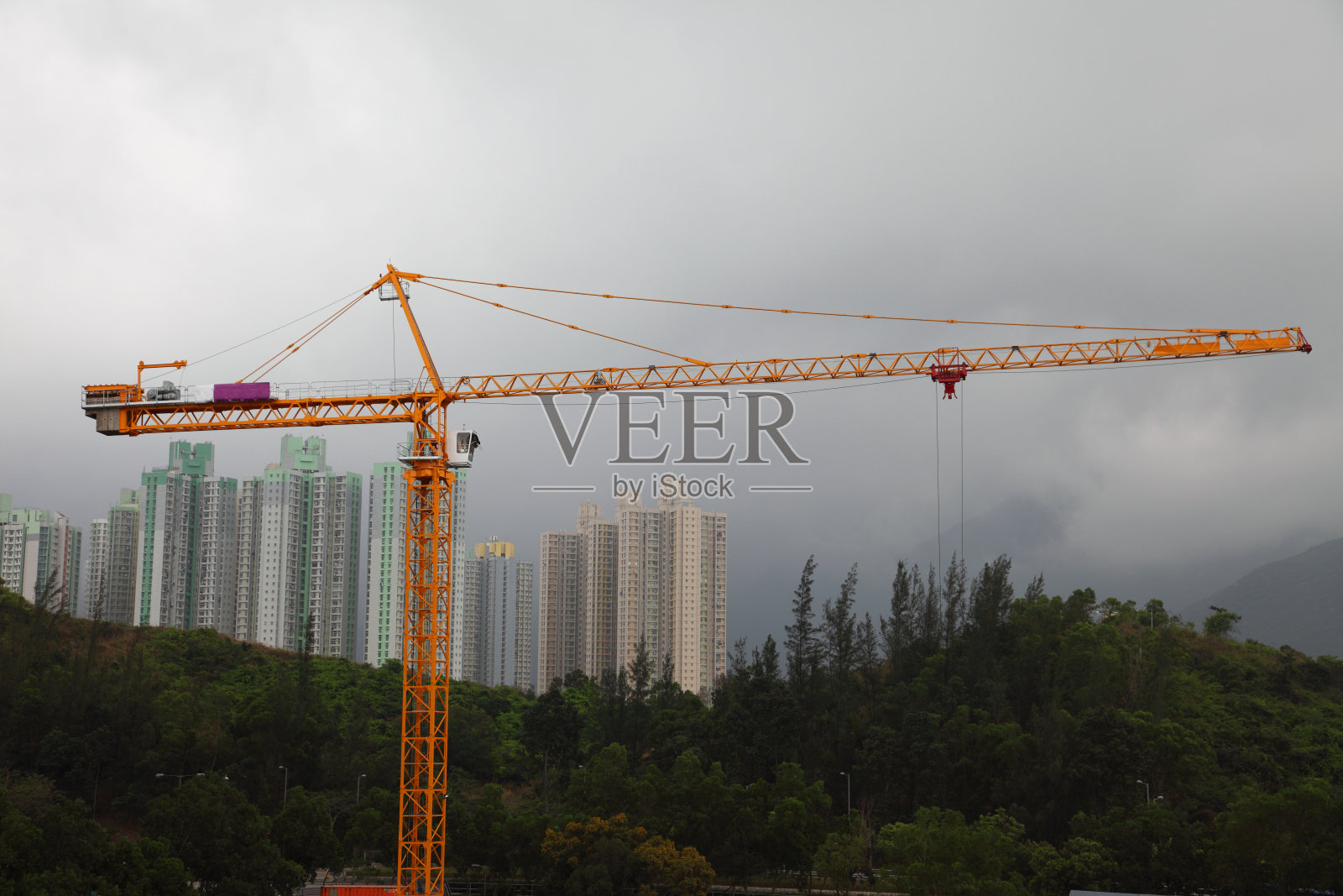 起重机和公寓照片摄影图片