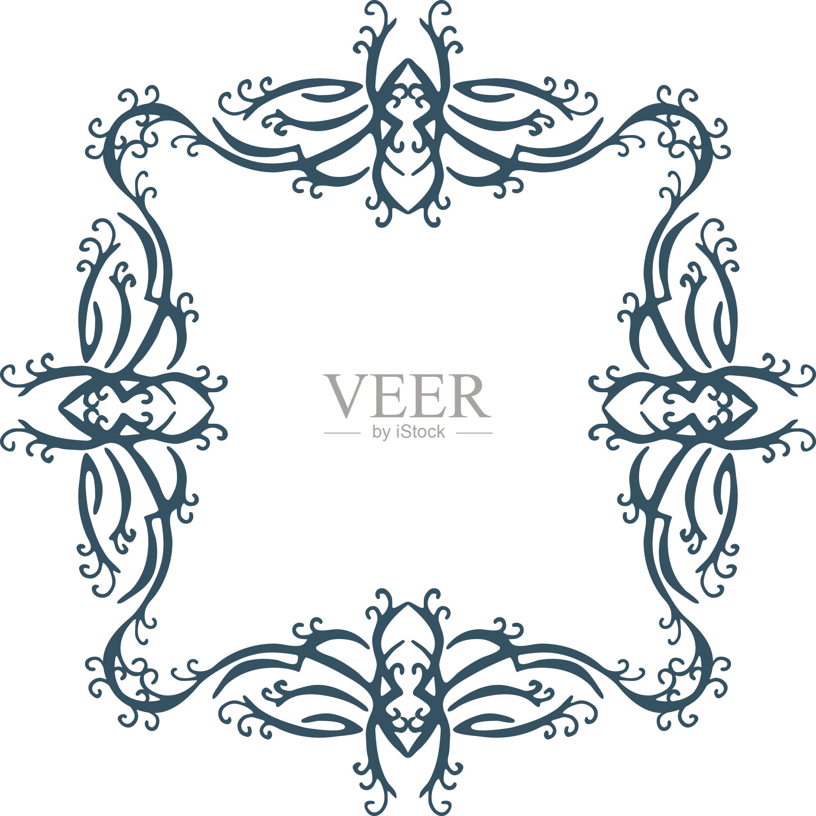 书法设计元素，复古图案插画图片素材