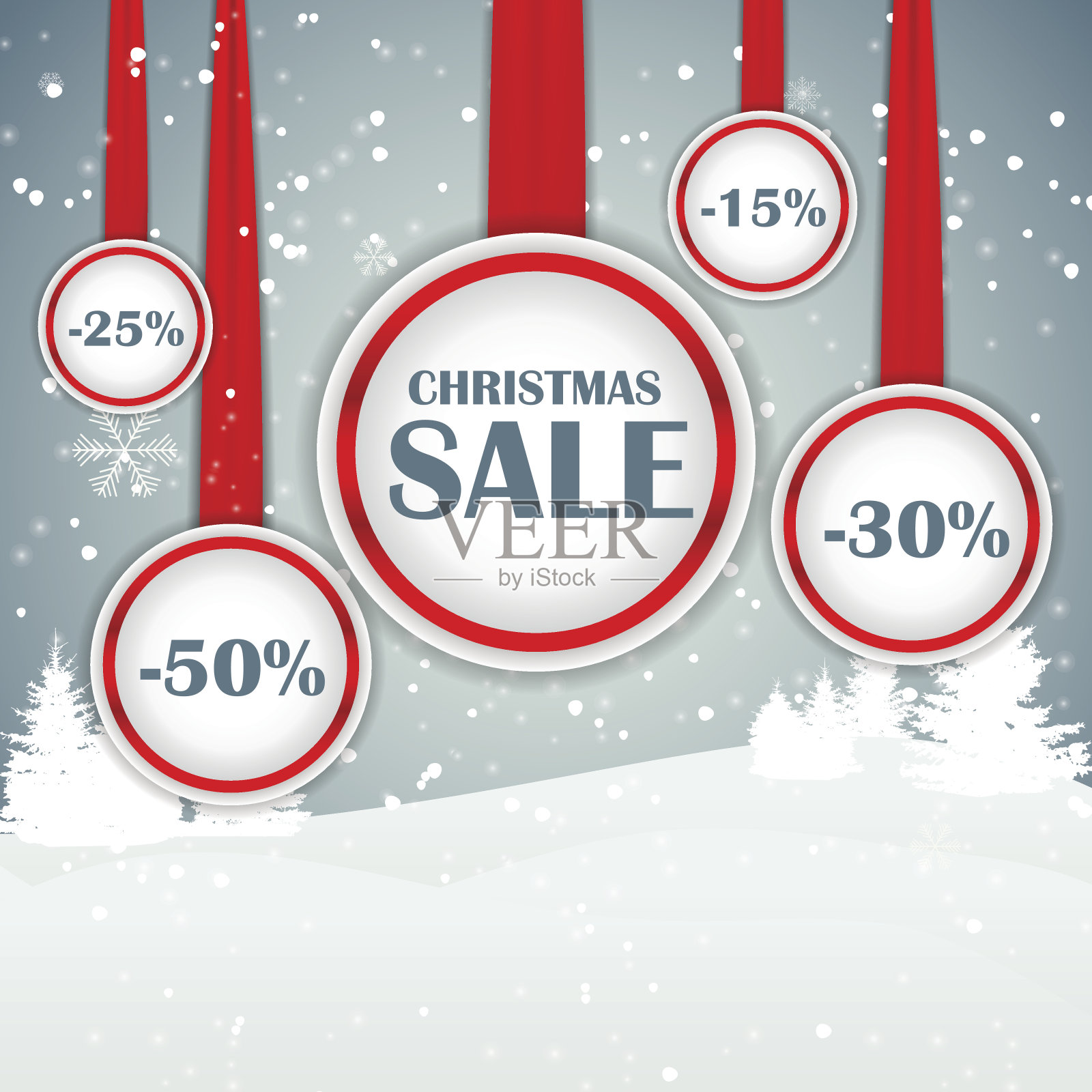 圣诞销售概念背景矢量插图设计元素图片