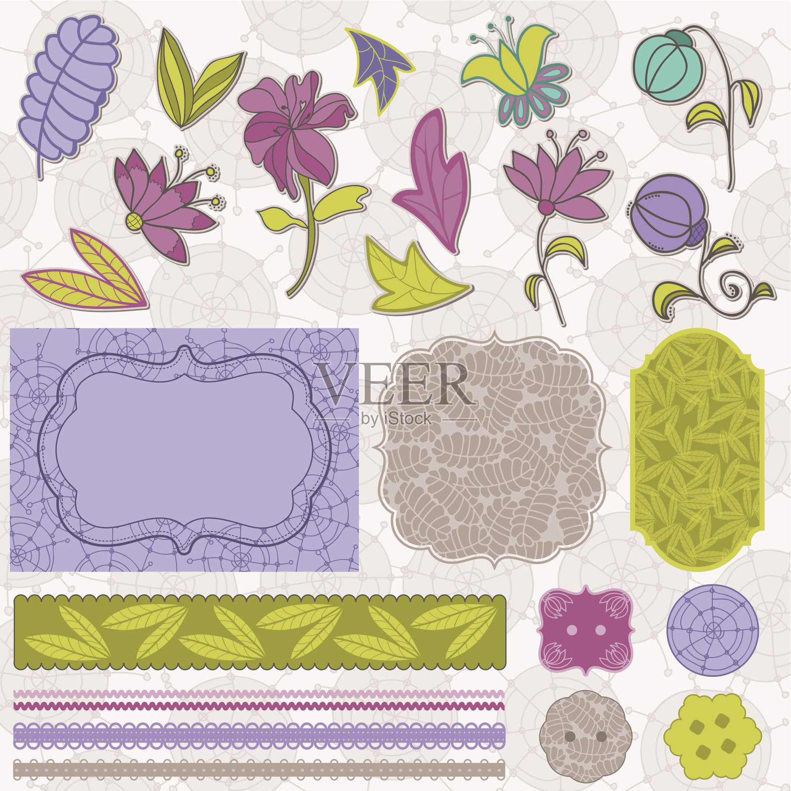 剪贴簿的元素插画图片素材