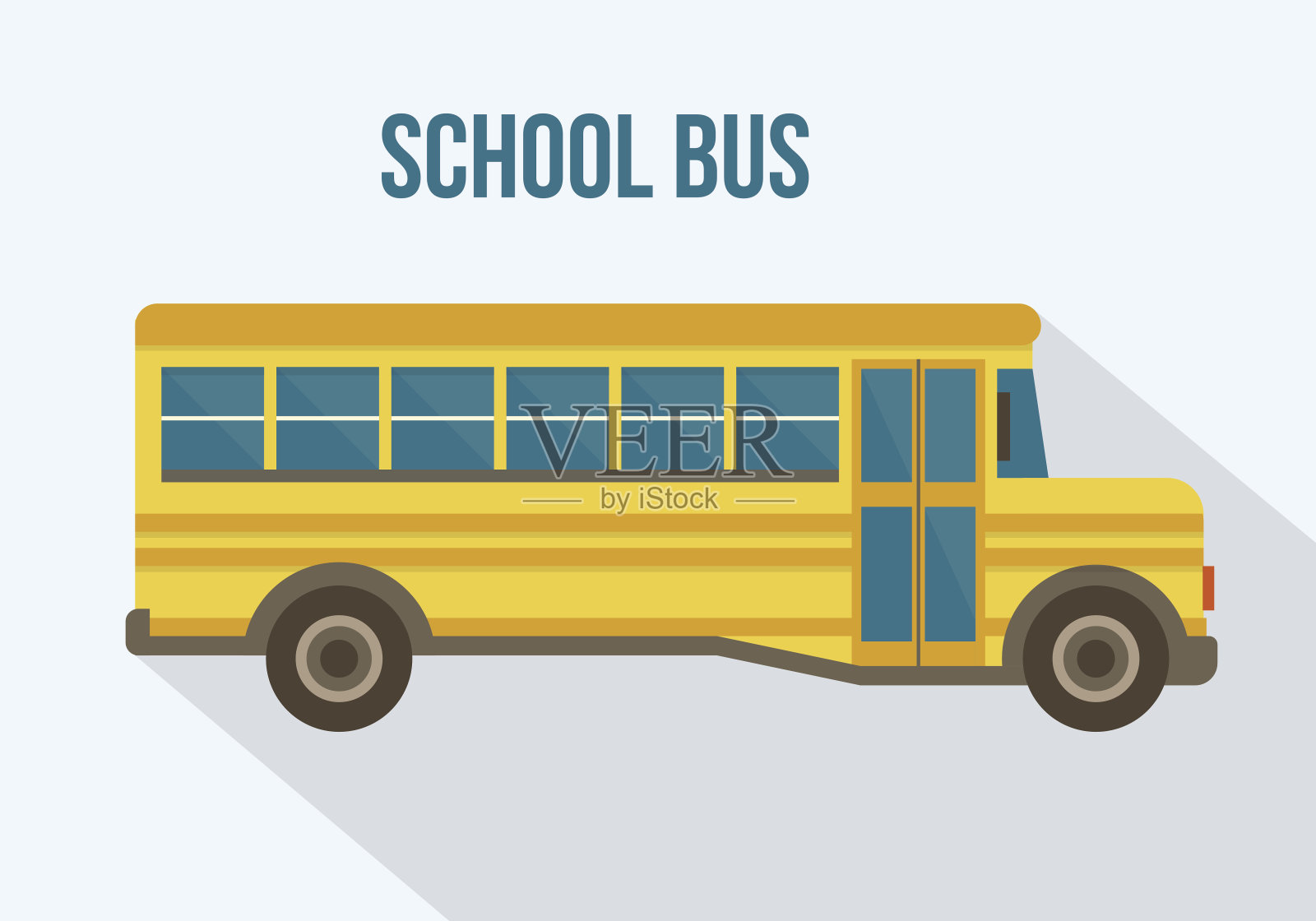 黄色的校车。插画图片素材