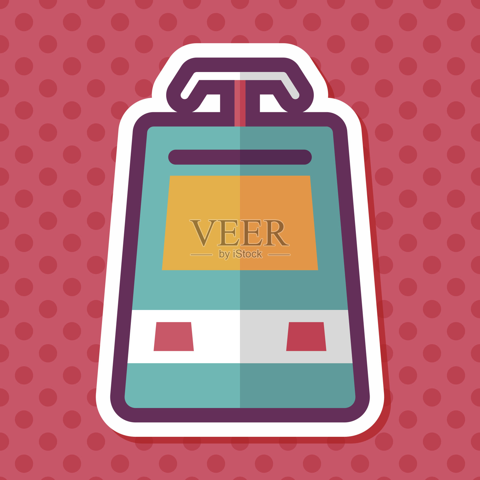 速度火车平面图标与长影子插画图片素材