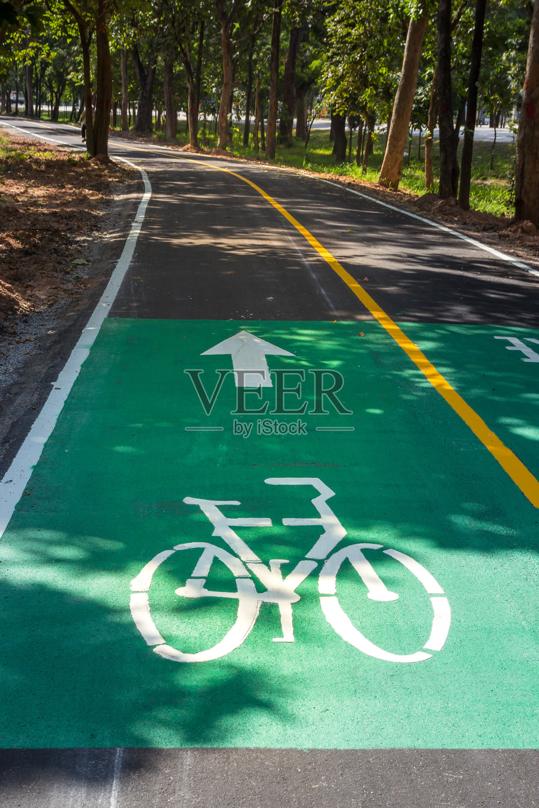 自行车车道标志照片摄影图片
