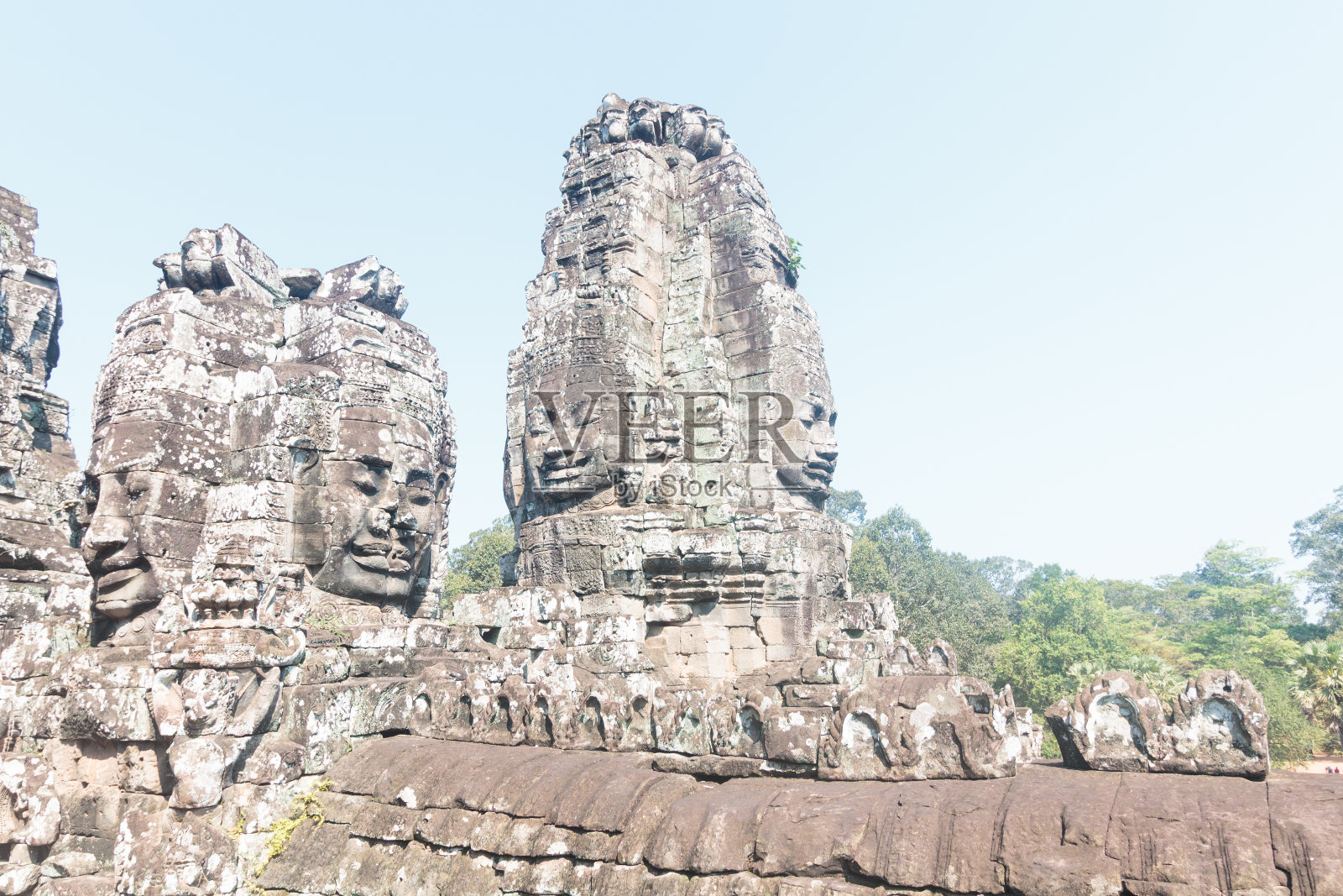 柬埔寨暹粒吴哥的巴戎寺。照片摄影图片