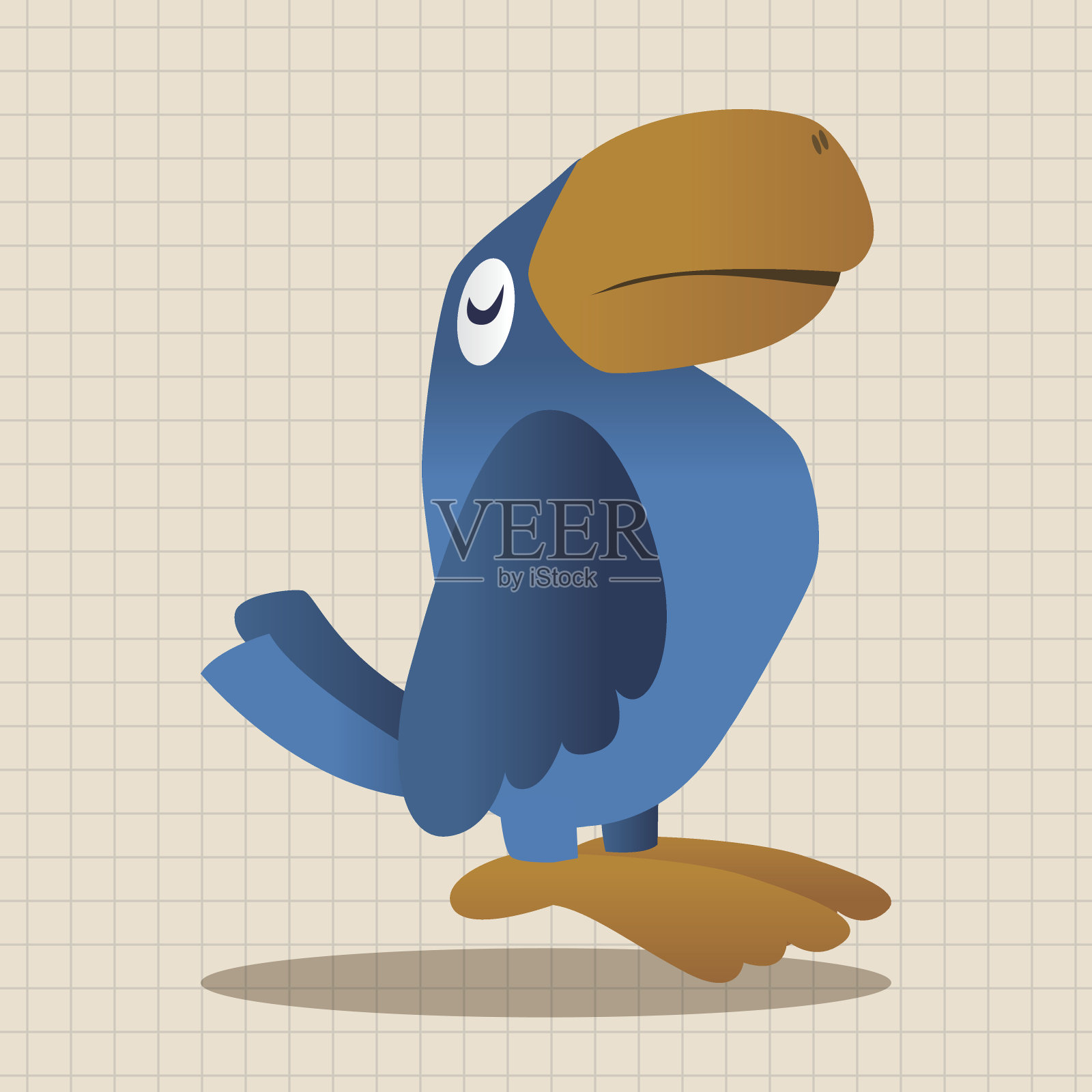 动物鹦鹉平面图标元素，eps10设计元素图片