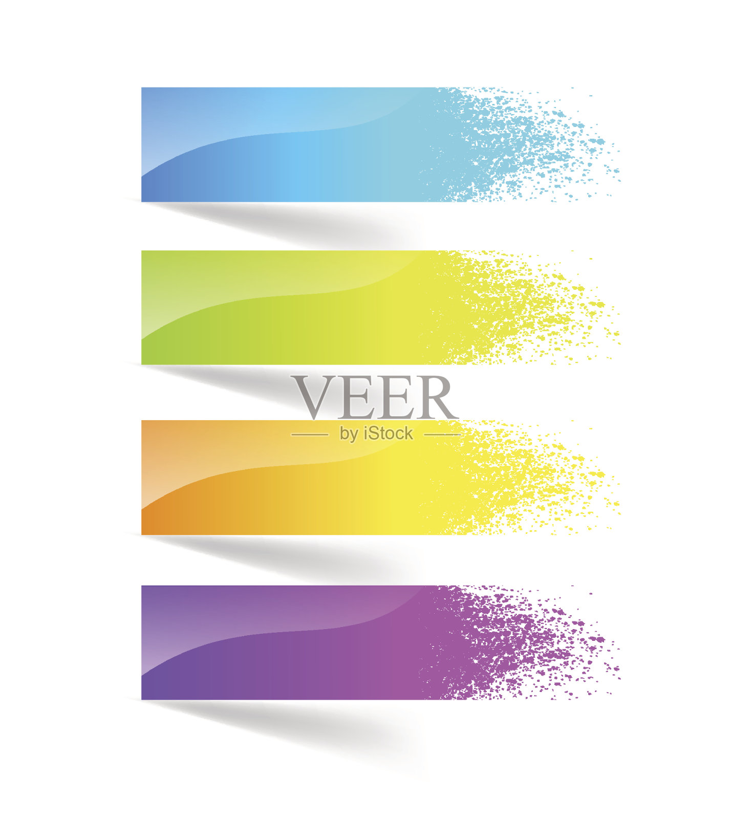 彩色墨水喷溅横幅。插画图片素材