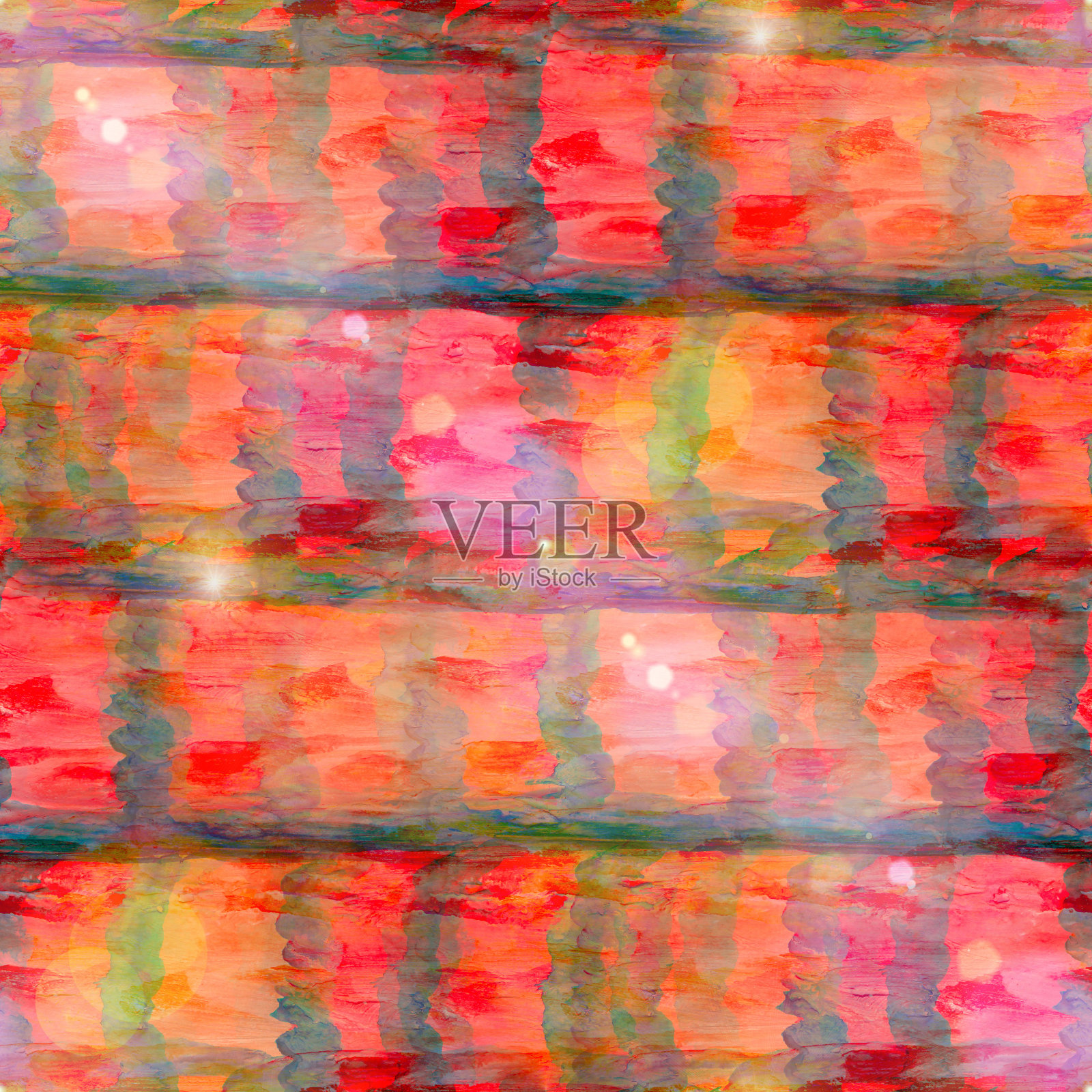 太阳眩光垃圾纹理，水彩无缝背景红gre插画图片素材