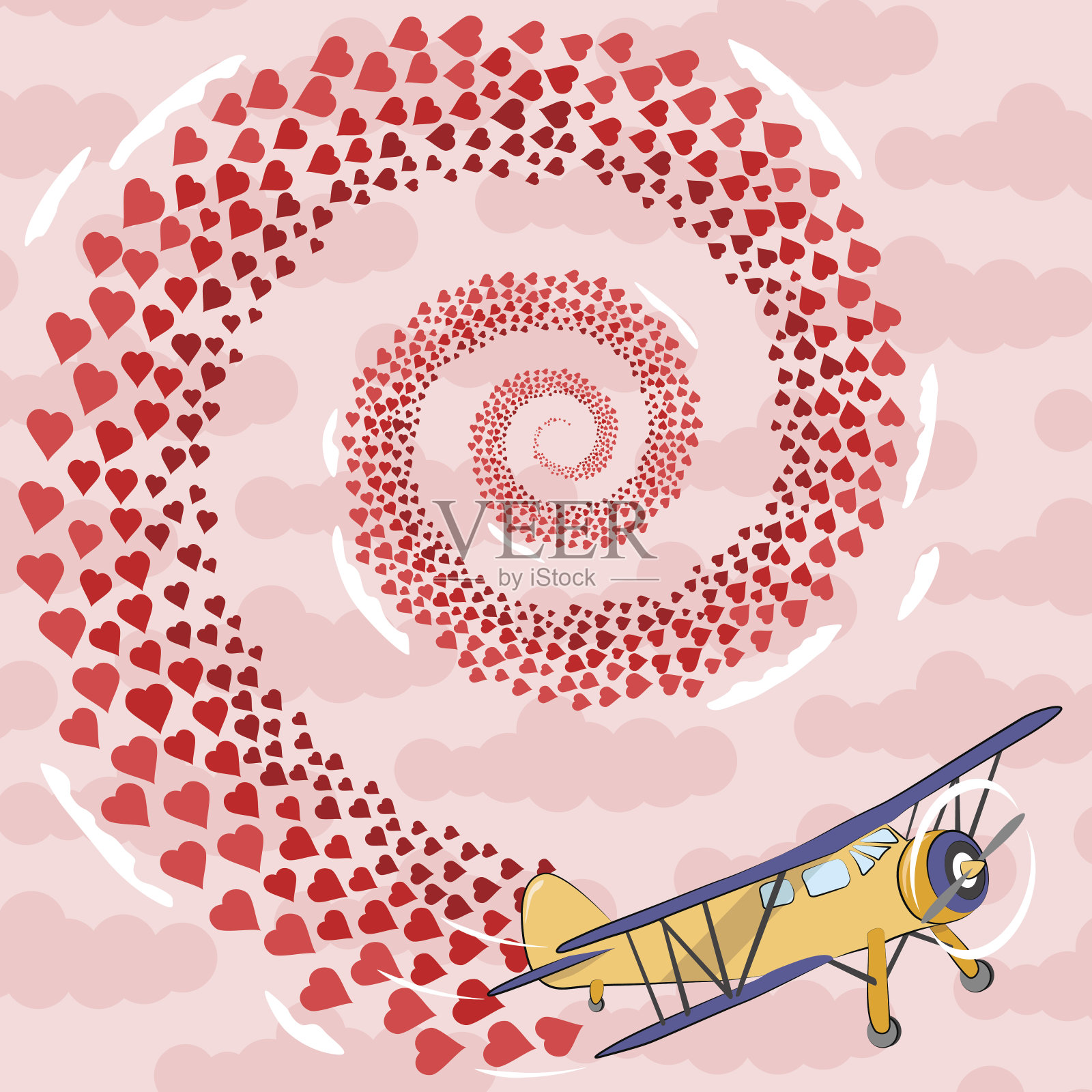 飞机与心设计模板素材