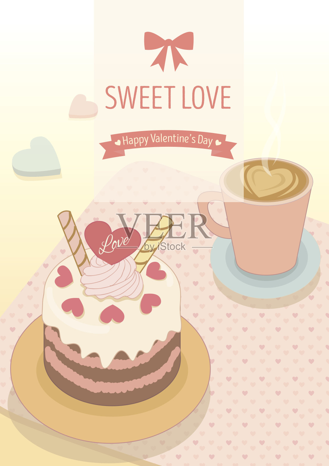 情人节咖啡馆设计模板素材