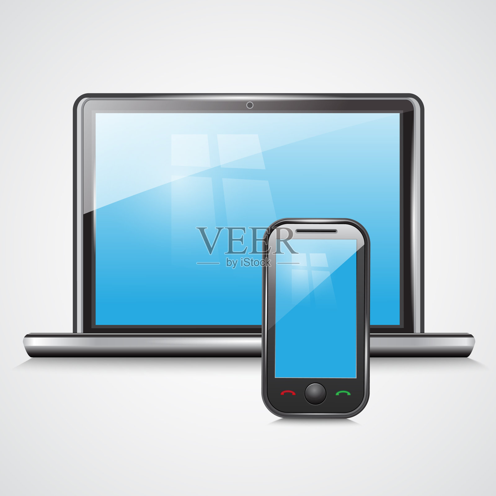 图标笔记本和手机插画图片素材