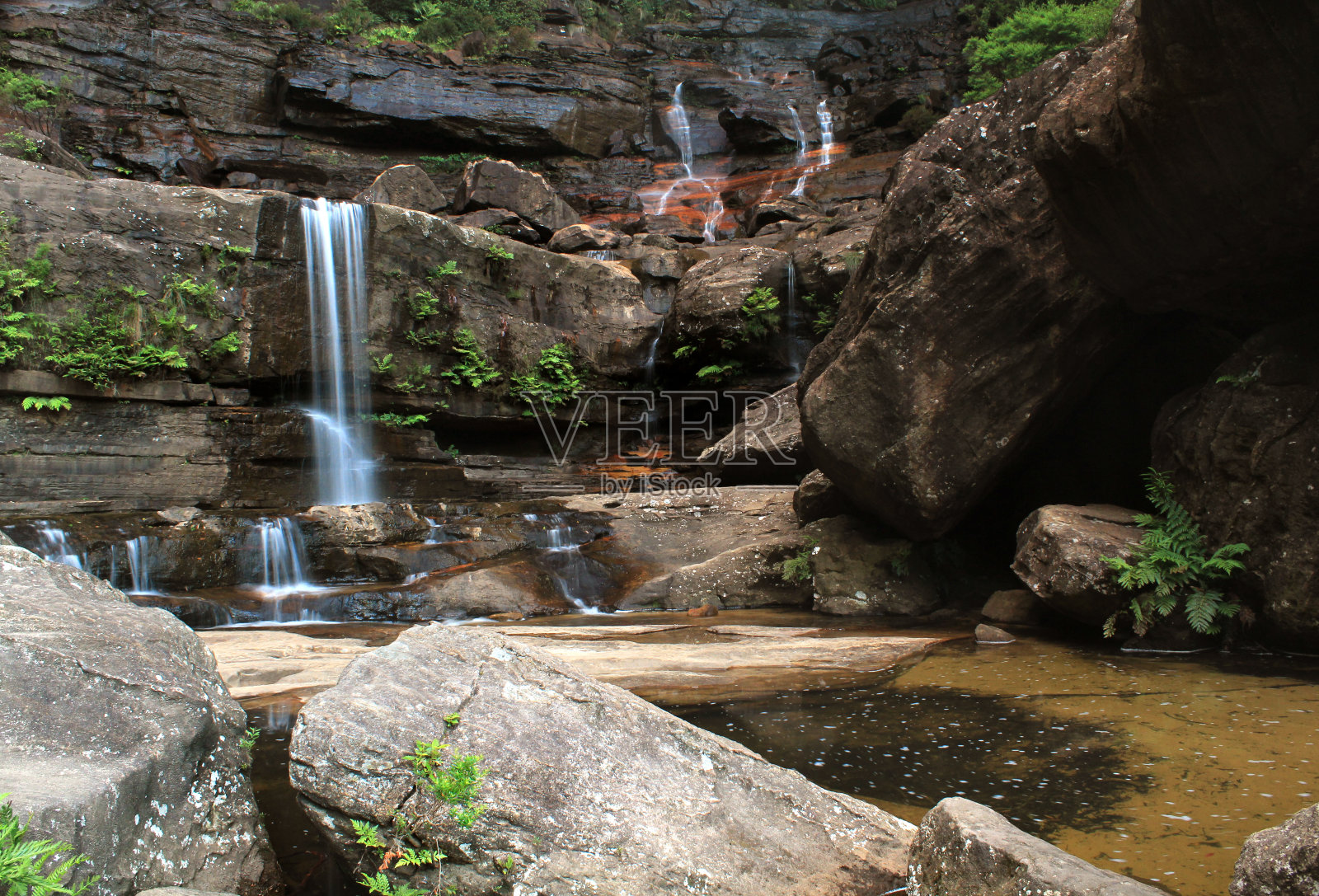 澳大利亚温特沃斯瀑布脚下的小瀑布照片摄影图片