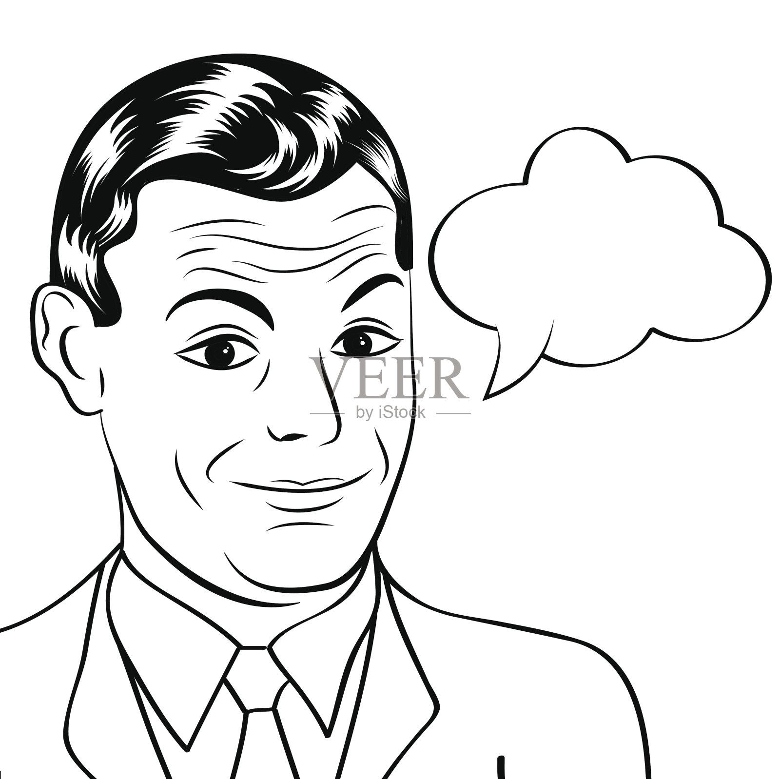 微笑的商人，波普艺术风格插画设计元素图片