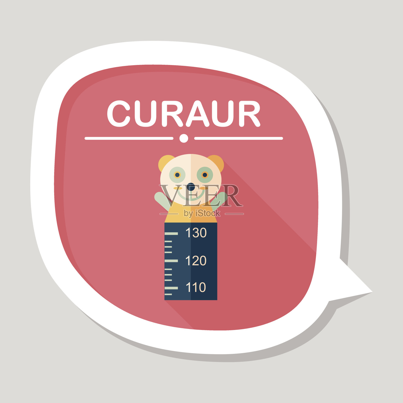 高度缩放扁平图标与长阴影，eps10插画图片素材