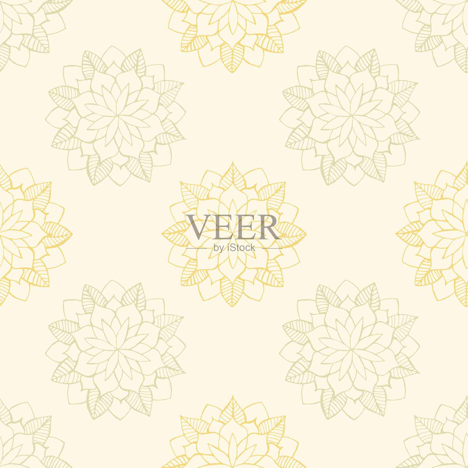 无缝图案与手绘抽象花卉插画图片素材