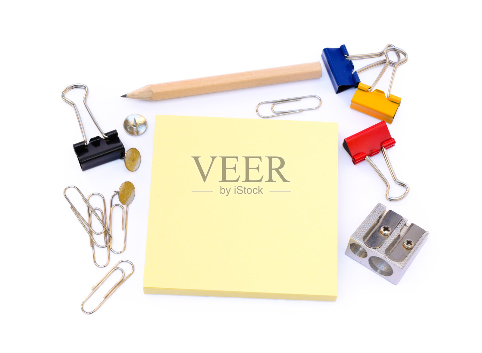 办公用品孤立在白色背景上照片摄影图片