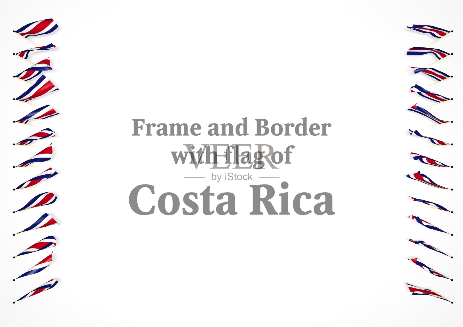 框架和边框与旗帜的哥斯达黎加。3d插图照片摄影图片