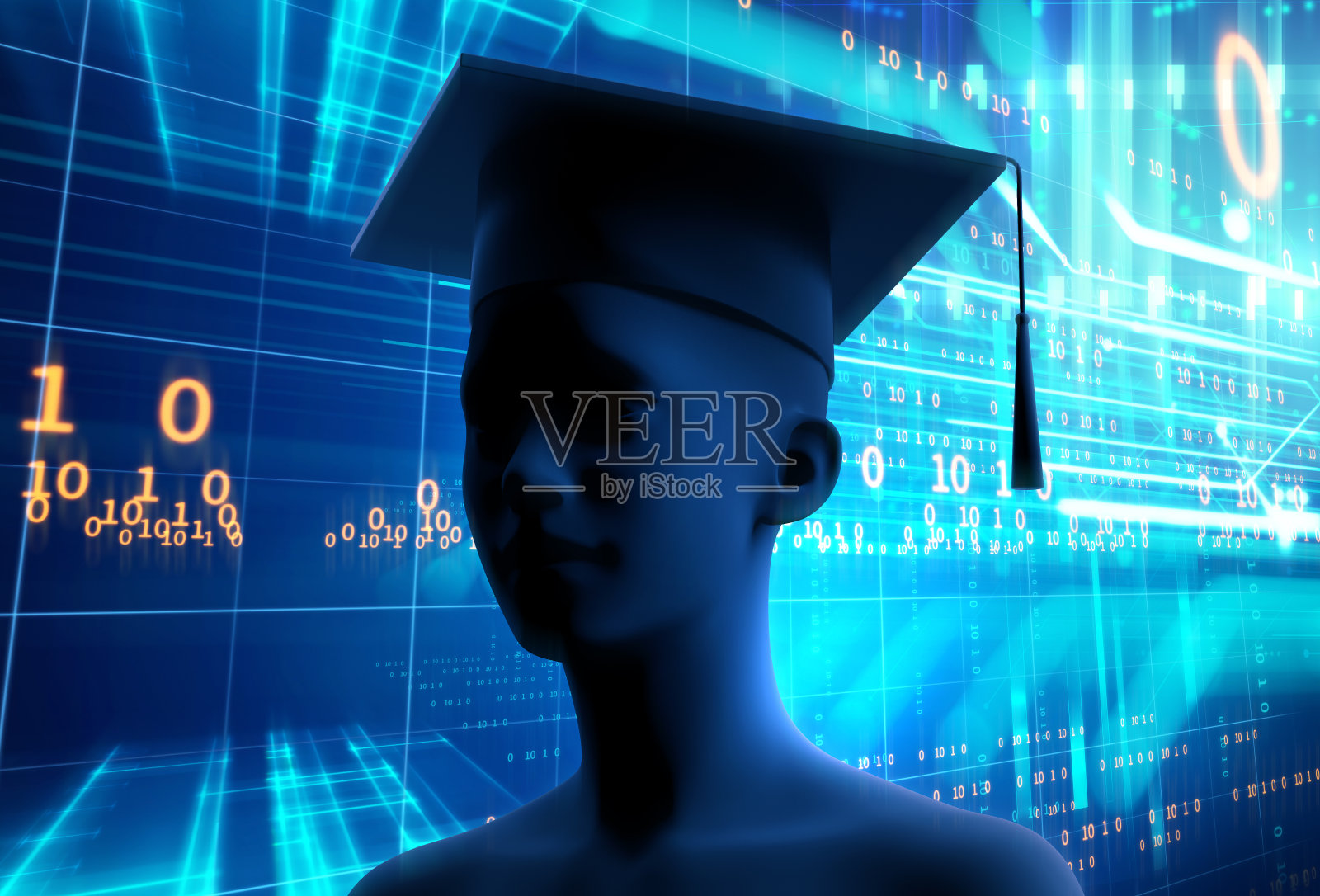 虚拟人体轮廓的三维渲染技术背景插图照片摄影图片