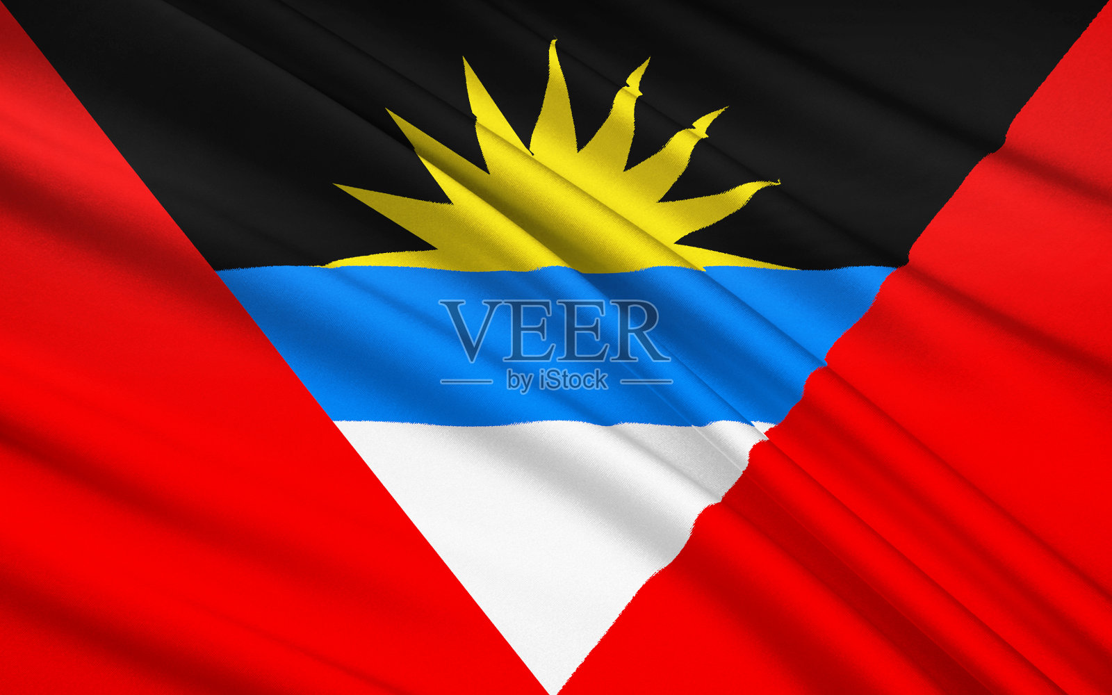 安提瓜和巴布达旗，圣约翰照片摄影图片