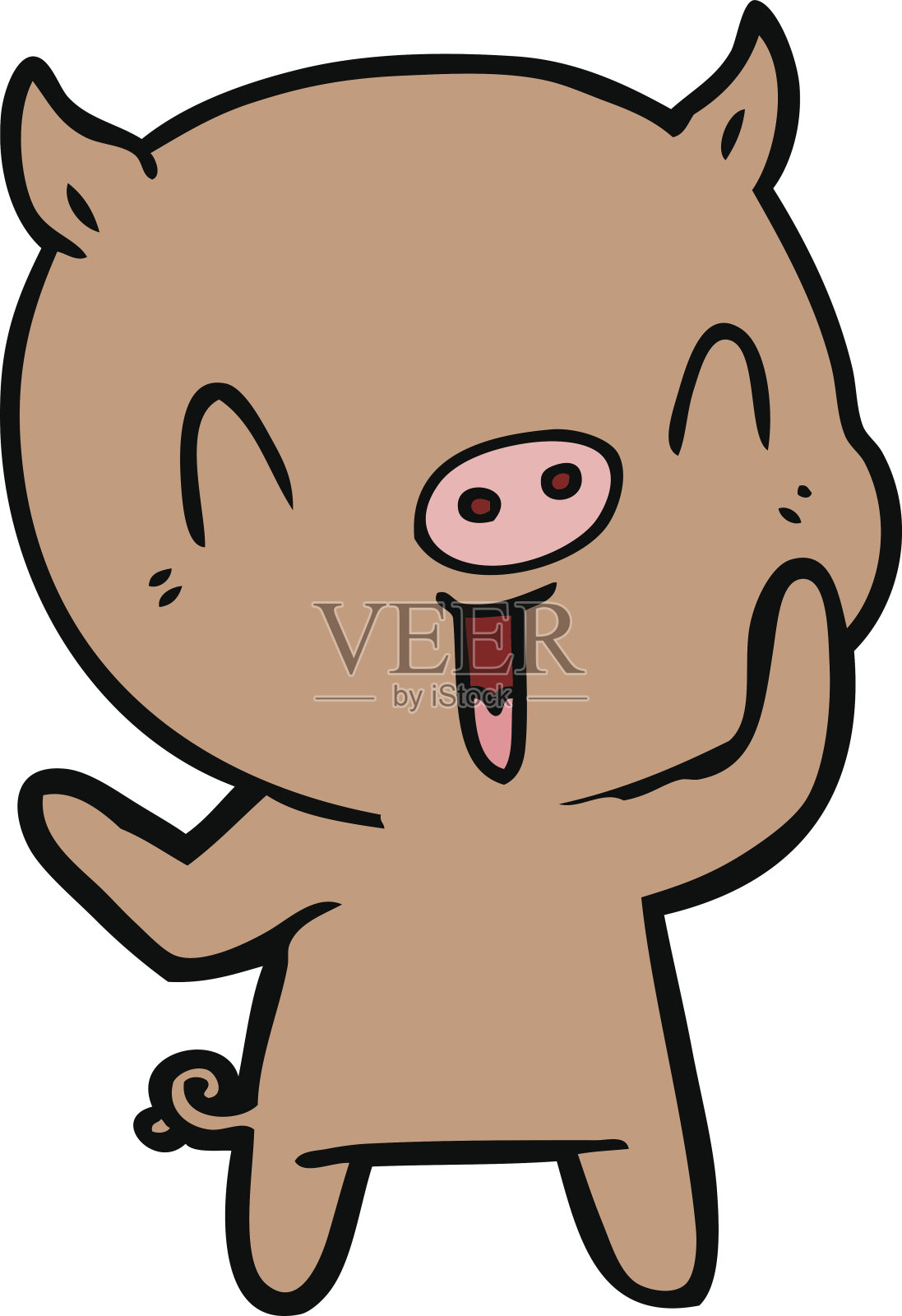 快乐的卡通猪设计元素图片