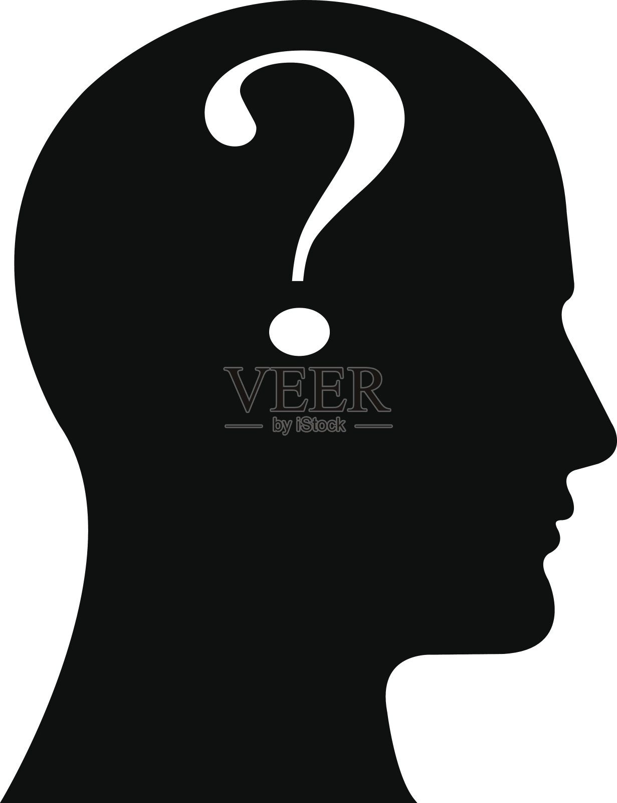 问号，有着男性面孔的标志性企业设计元素图片