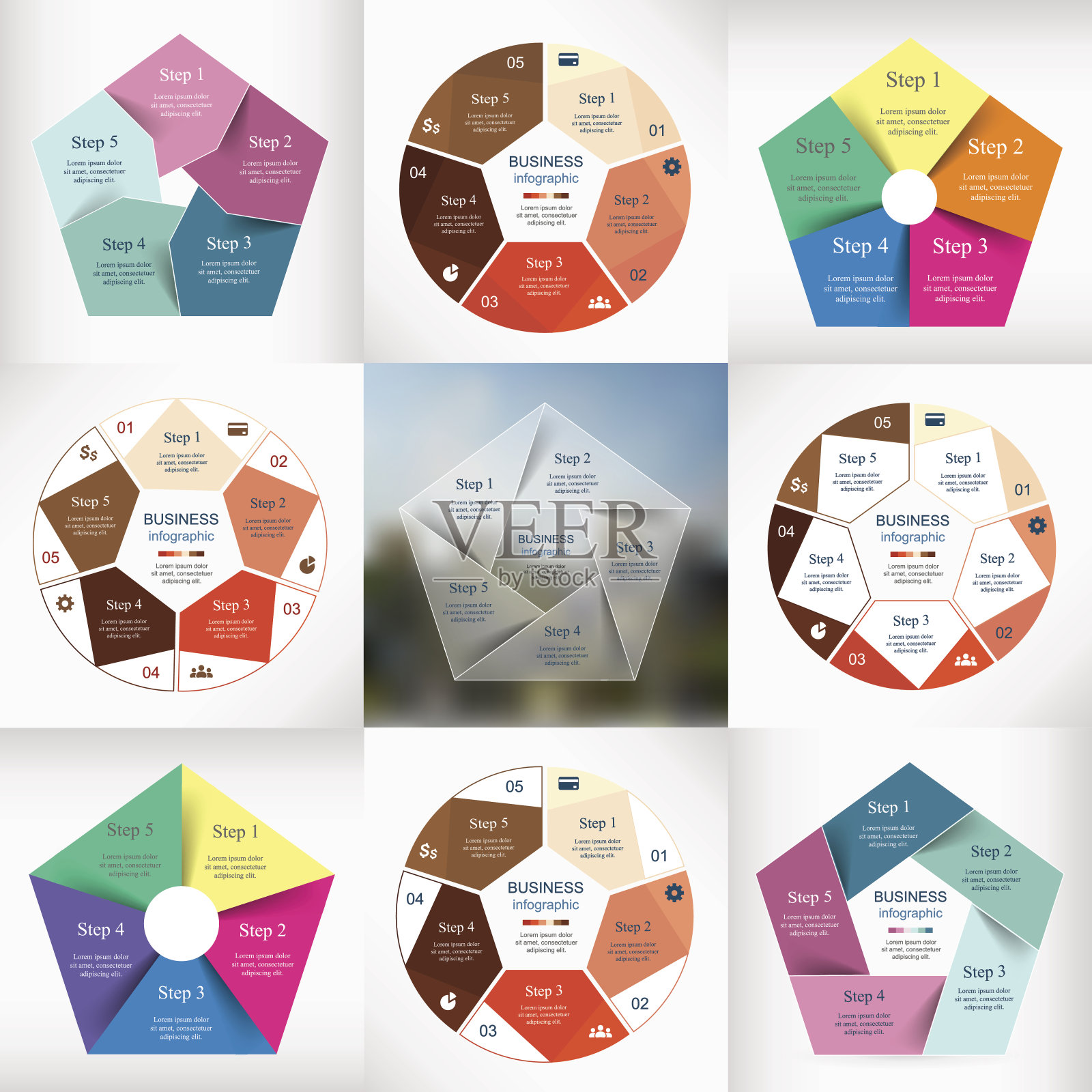 为业务收集信息图表模板设计模板素材