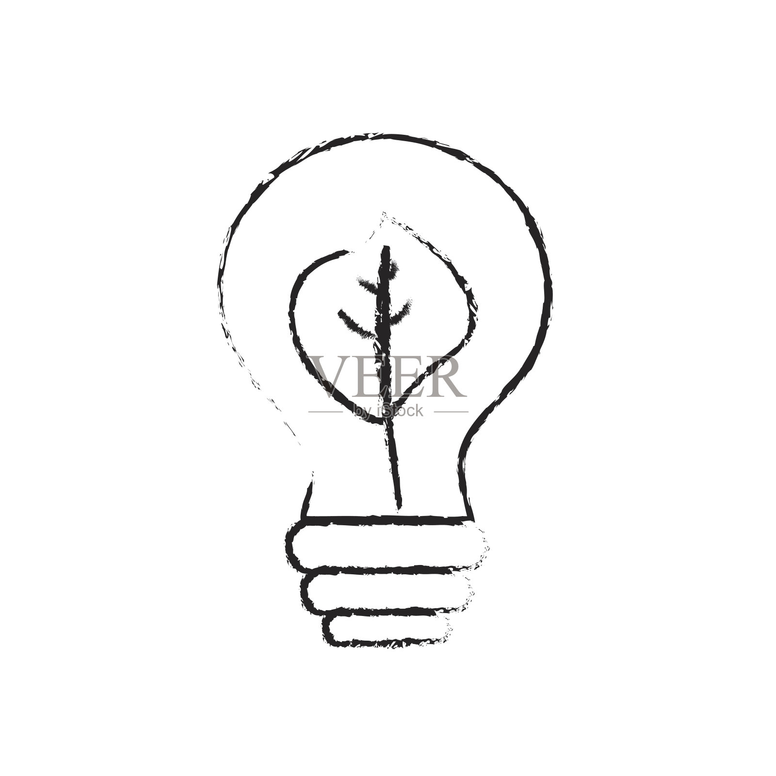 图内带叶子的能源灯泡，保护环境设计元素图片