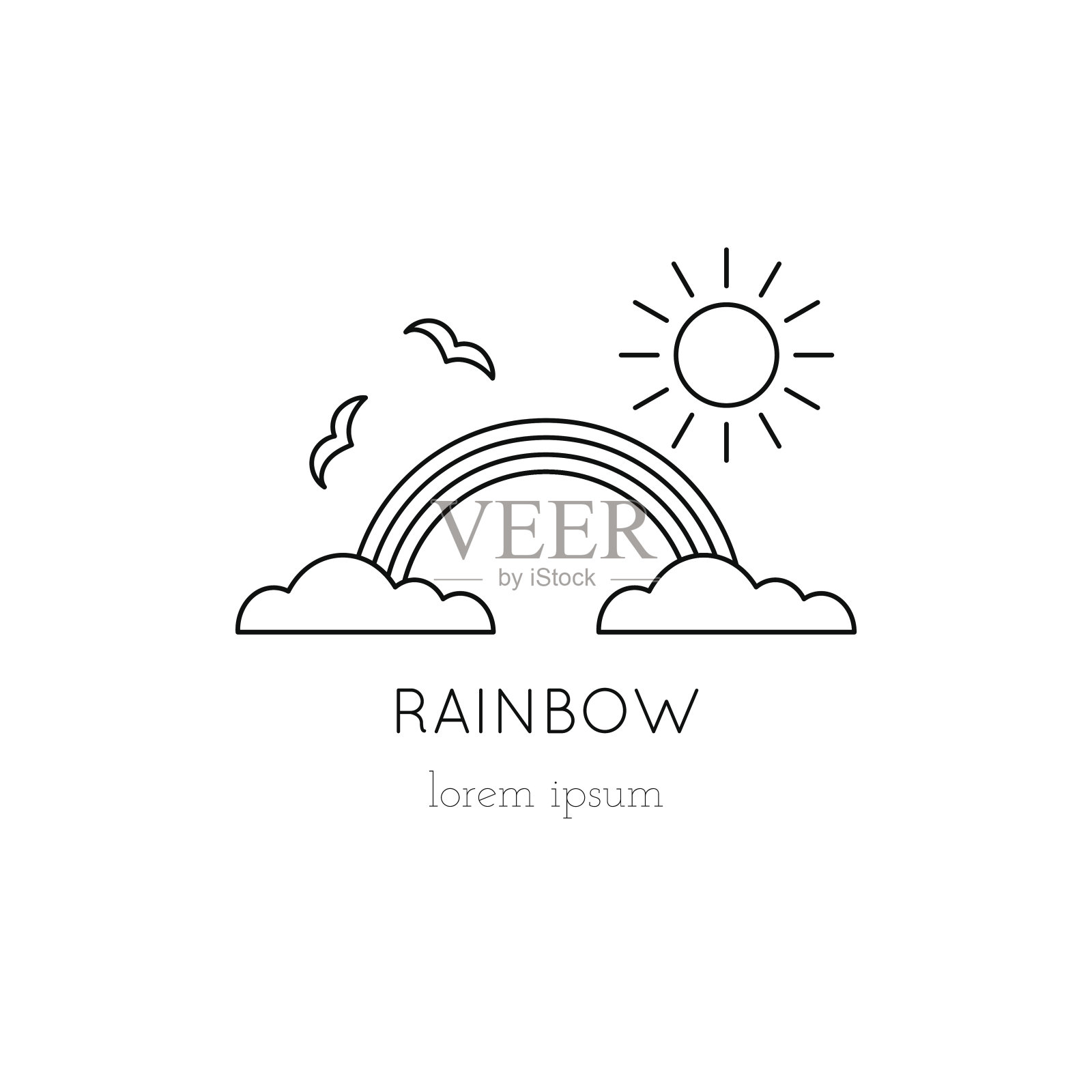 彩虹线图标设计元素图片